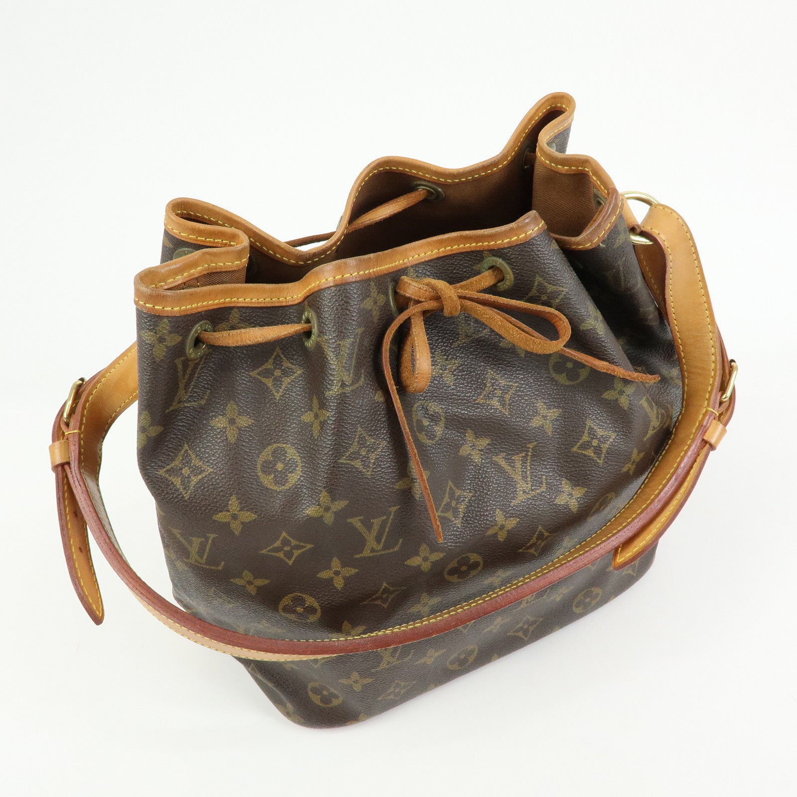 Louis Vuitton Monogram Petit Noe Shoulder Bag Brown M42226