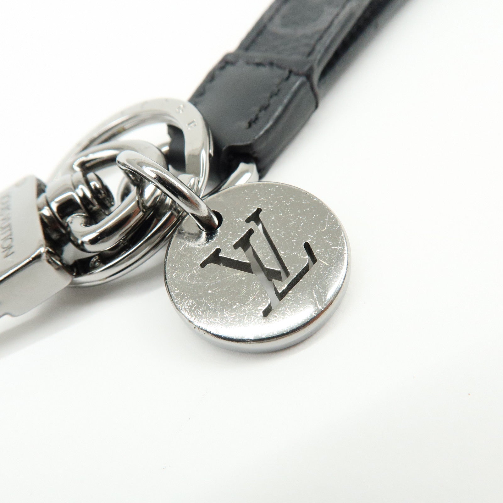 Louis Vuitton Monogram Eclipse Porte Cles Dragonne Key Chain M61950