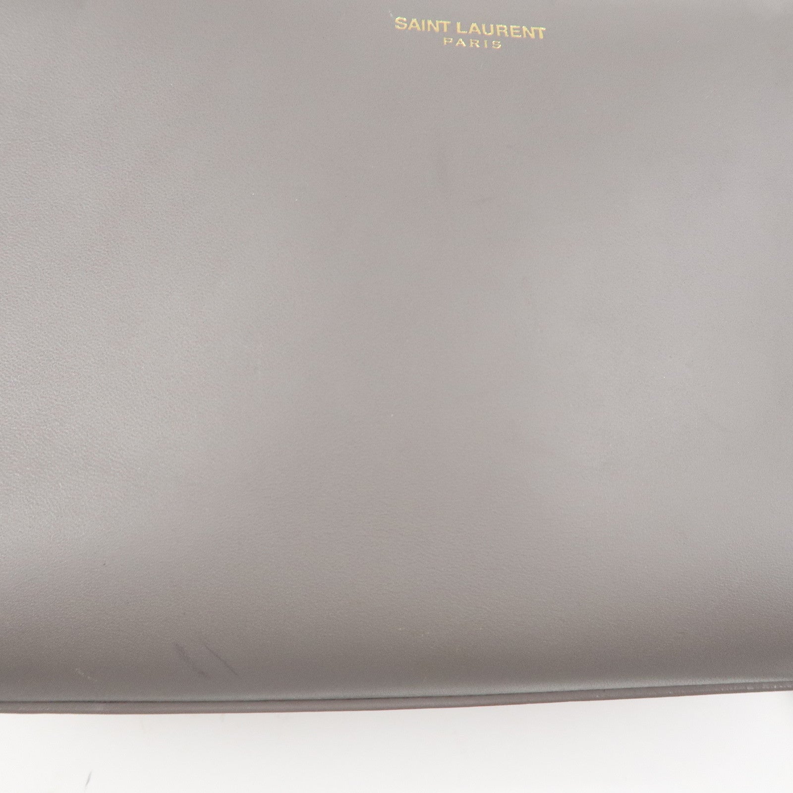 SAINT LAURENT PARIS Baby Duffle Leather 2WAY Hand Bag Gray 330958