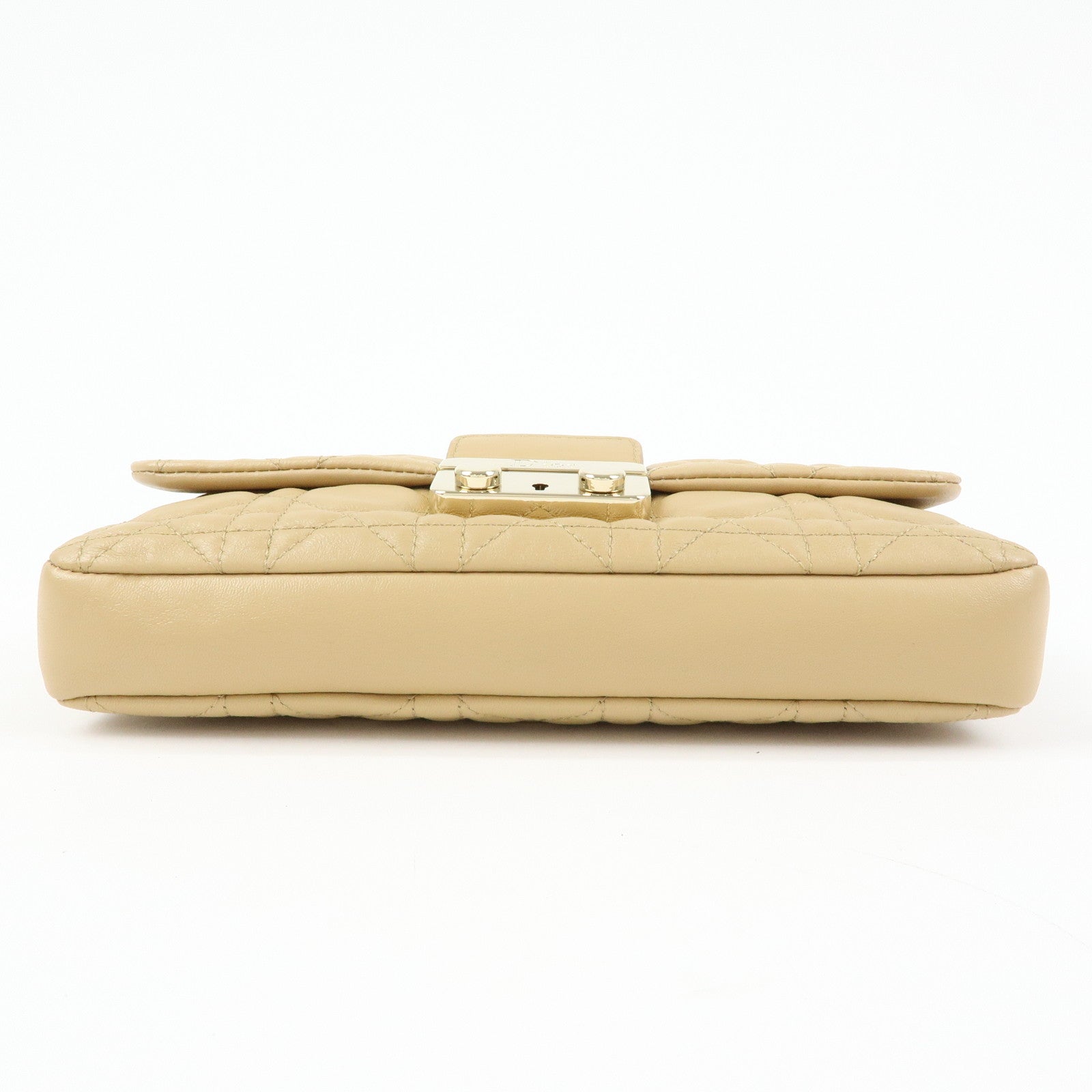 Christian Dior Canage New Lock Lamb Skin Chain Shoulder Bag Beige