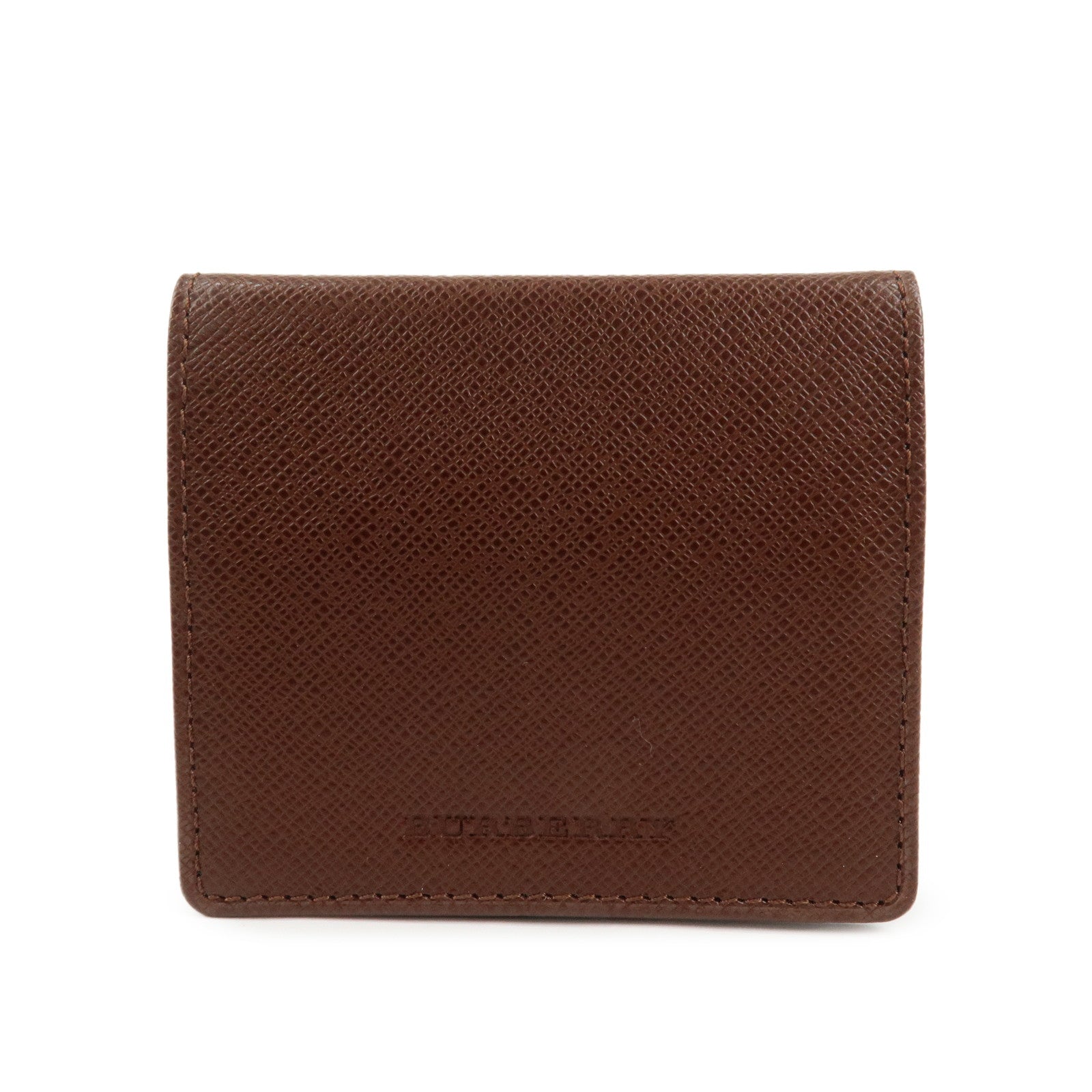 BURBERRY Logo Leather Compact Coin Case Brown