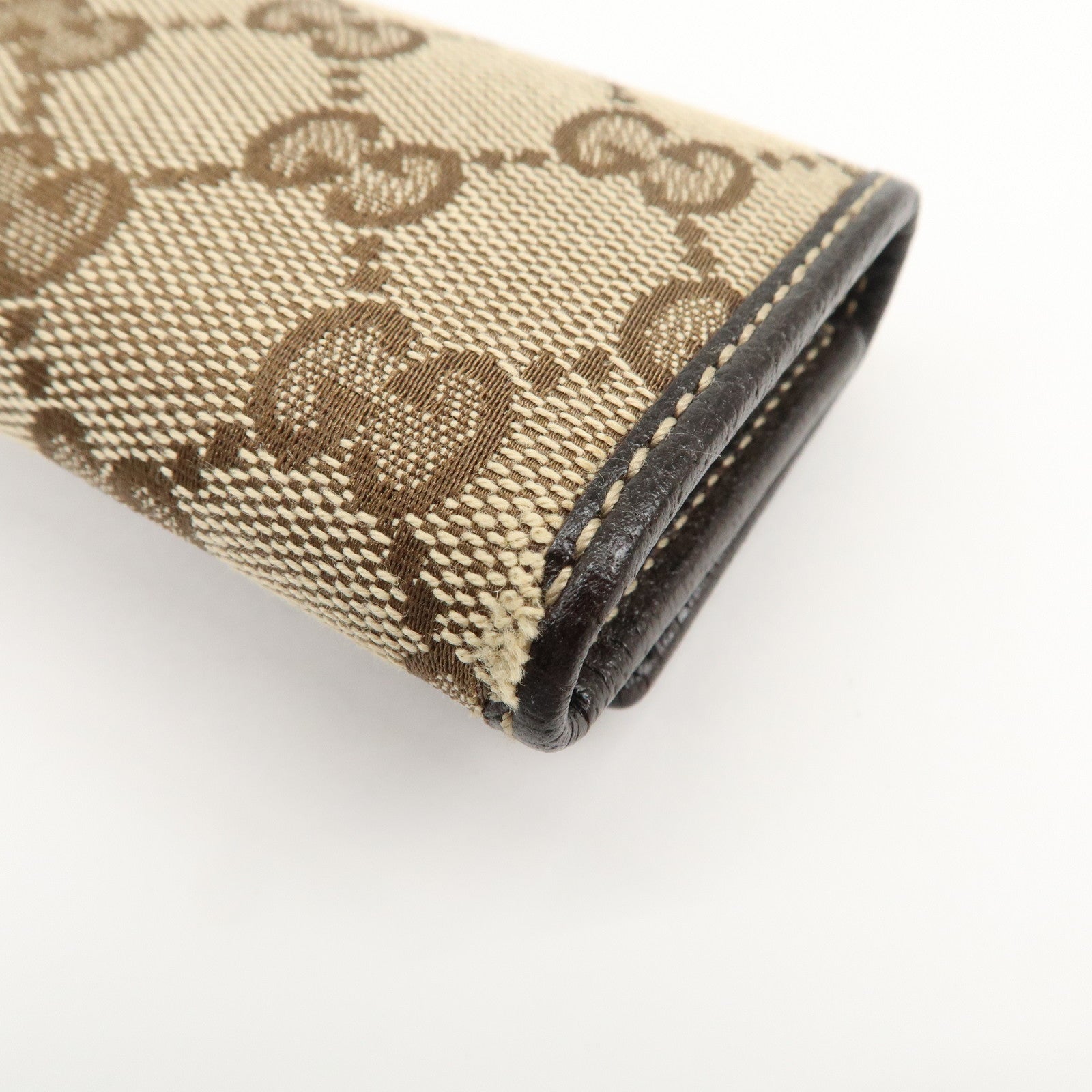 GUCCI Princy Sherry GG Canvas Leather 6 Rings Key Case Brown 162770