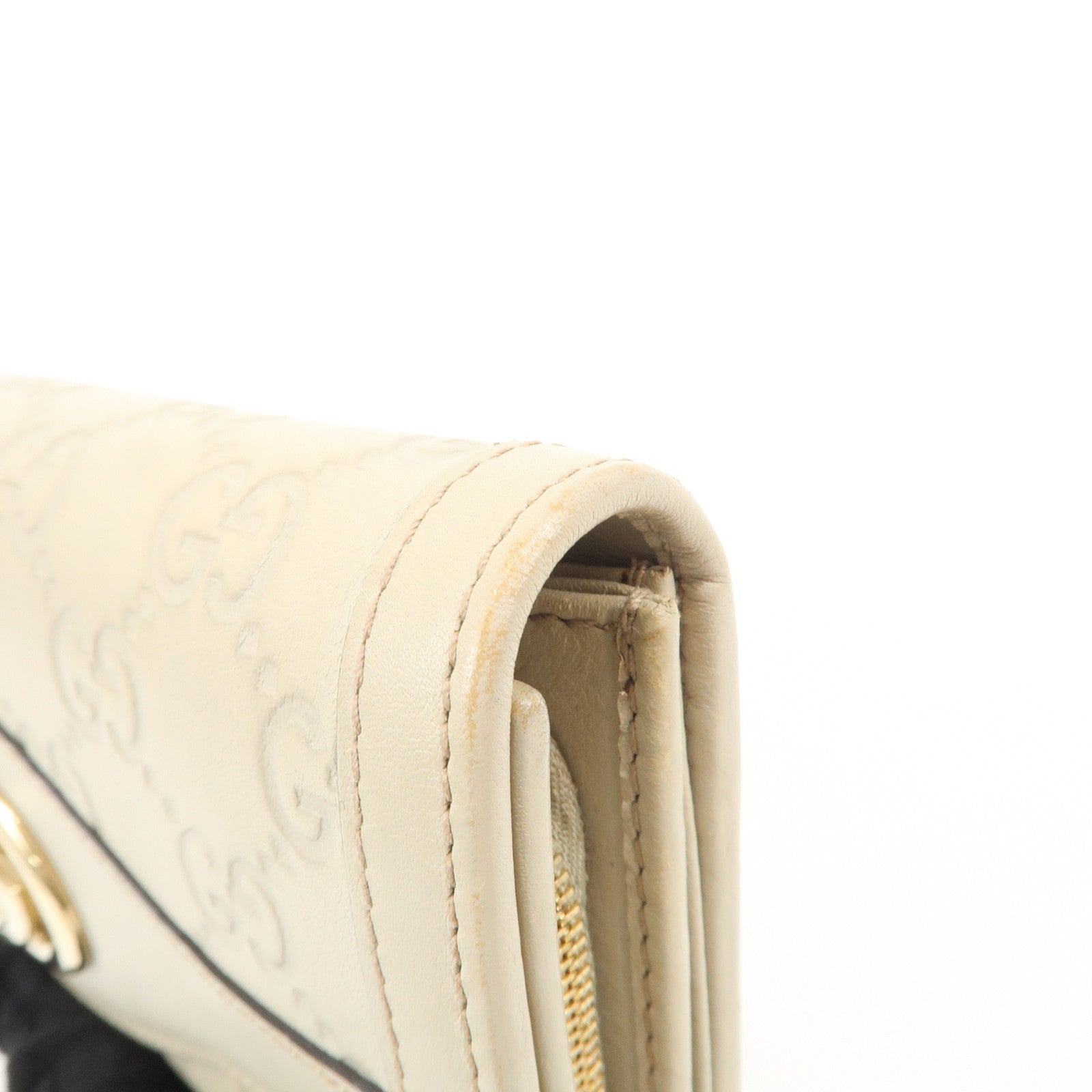 GUCCI Interlocking G Guccissima Leather Bi-fold Long Wallet 232431 Used