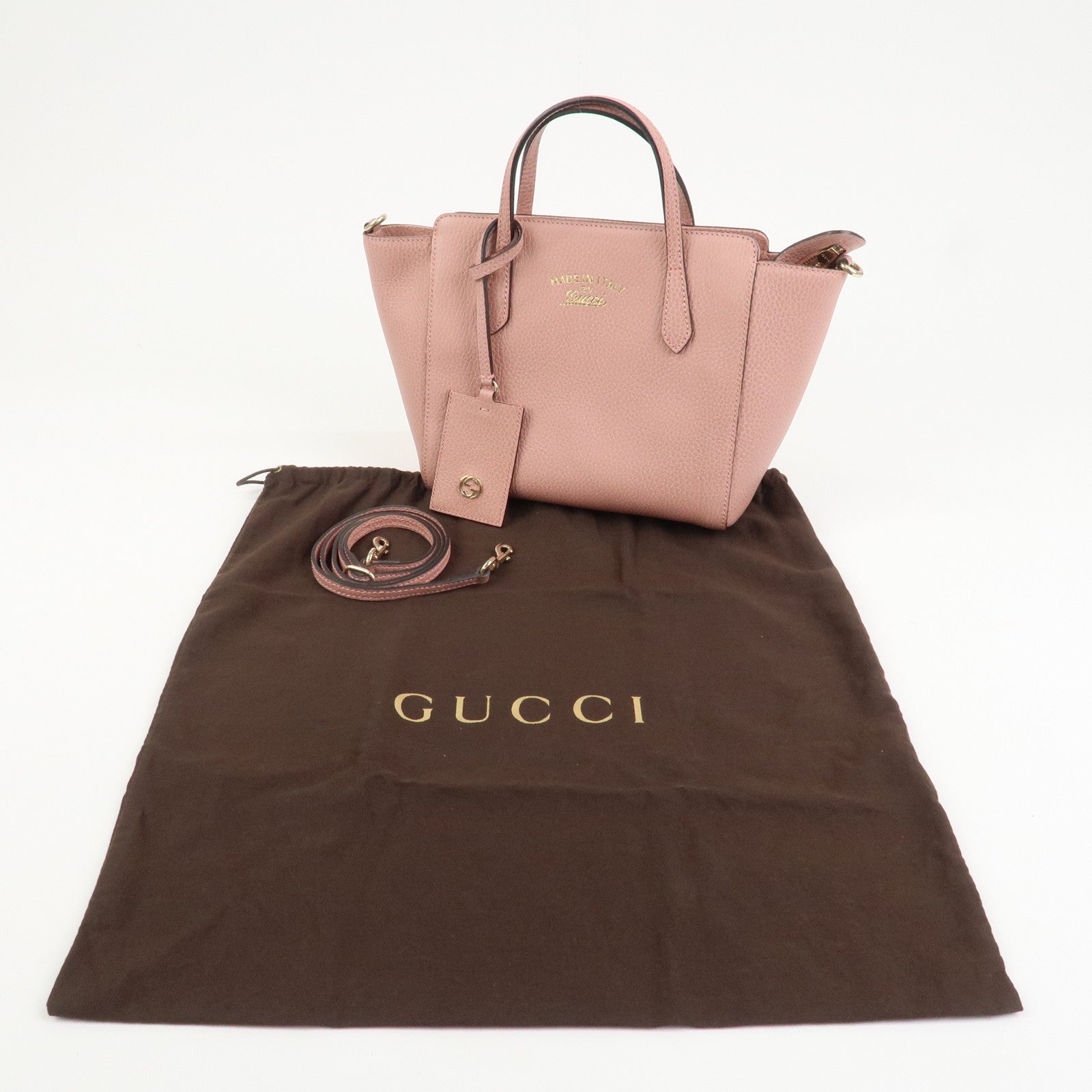 GUCCI Swing Mini GG Marmont 2Way Hand Bag Shoulder Bag Pink 368827