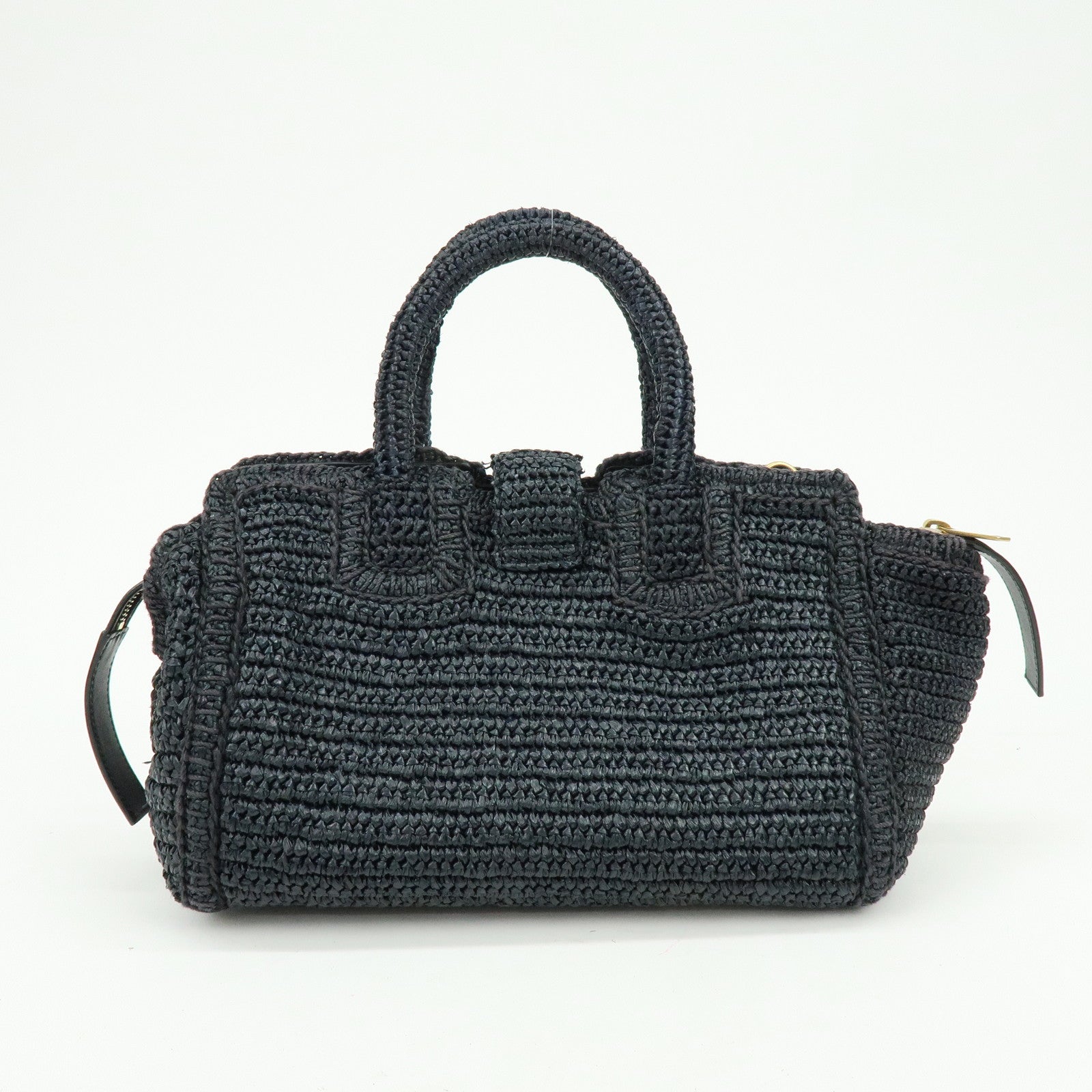 SAINT LAURENT PARIS Baby Downtown Cabas Raffia 2Way Hand Bag 436834