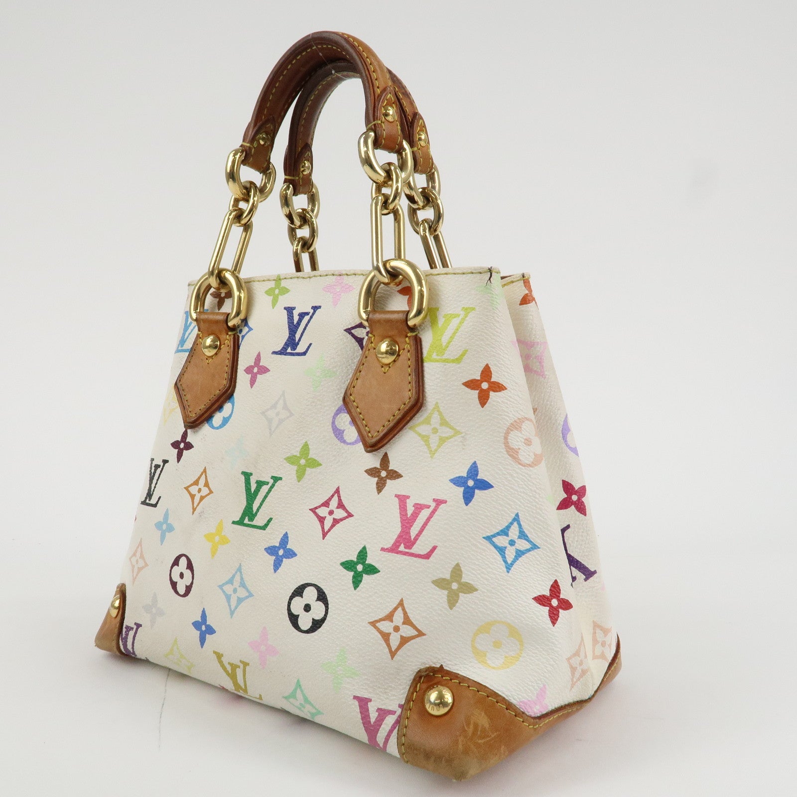 Louis Vuitton Monogram Multicolor Audra Hand Bag Blanc M40047 Used