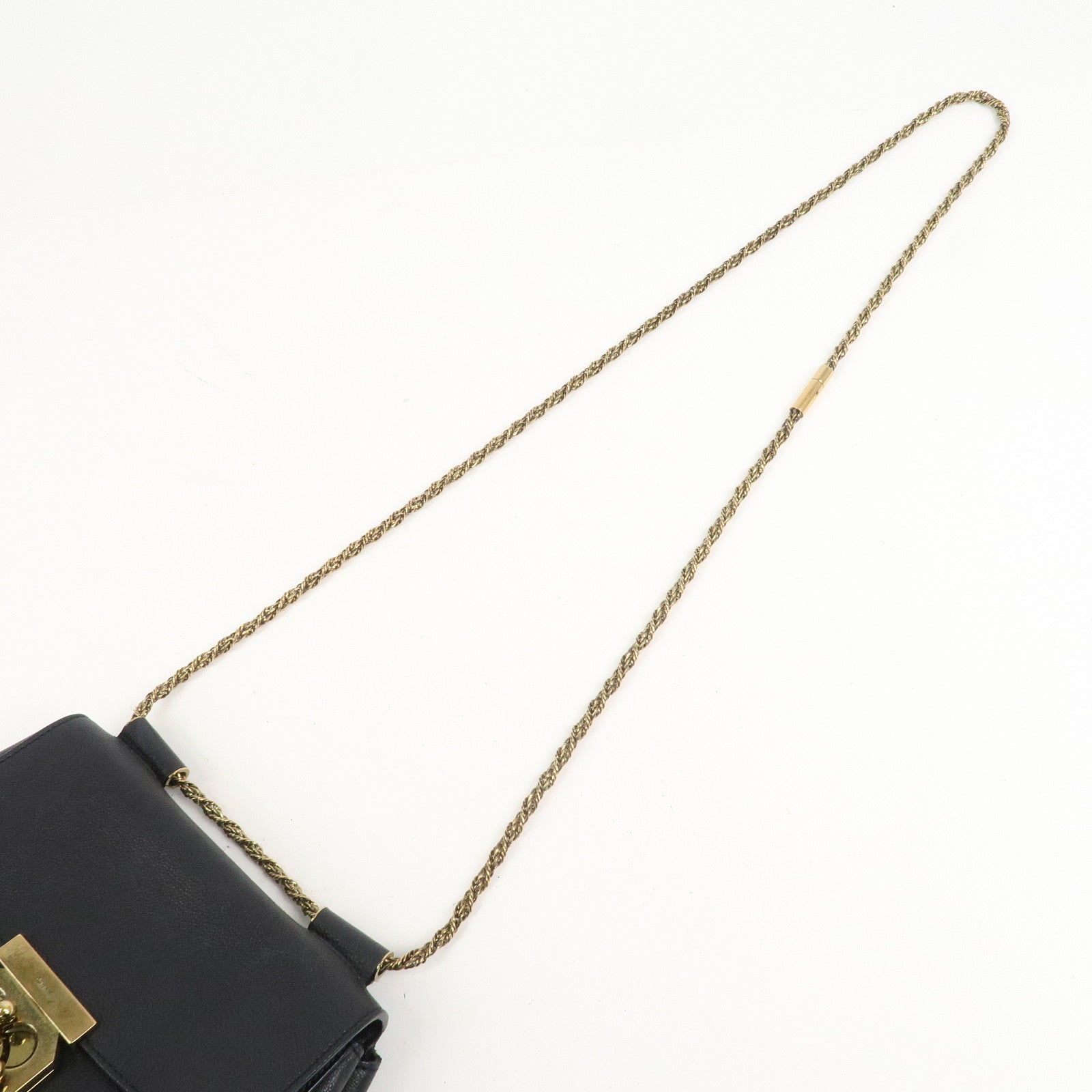 Chloe Elsie Leather Chain Shoulder Bag Hand Bag Black