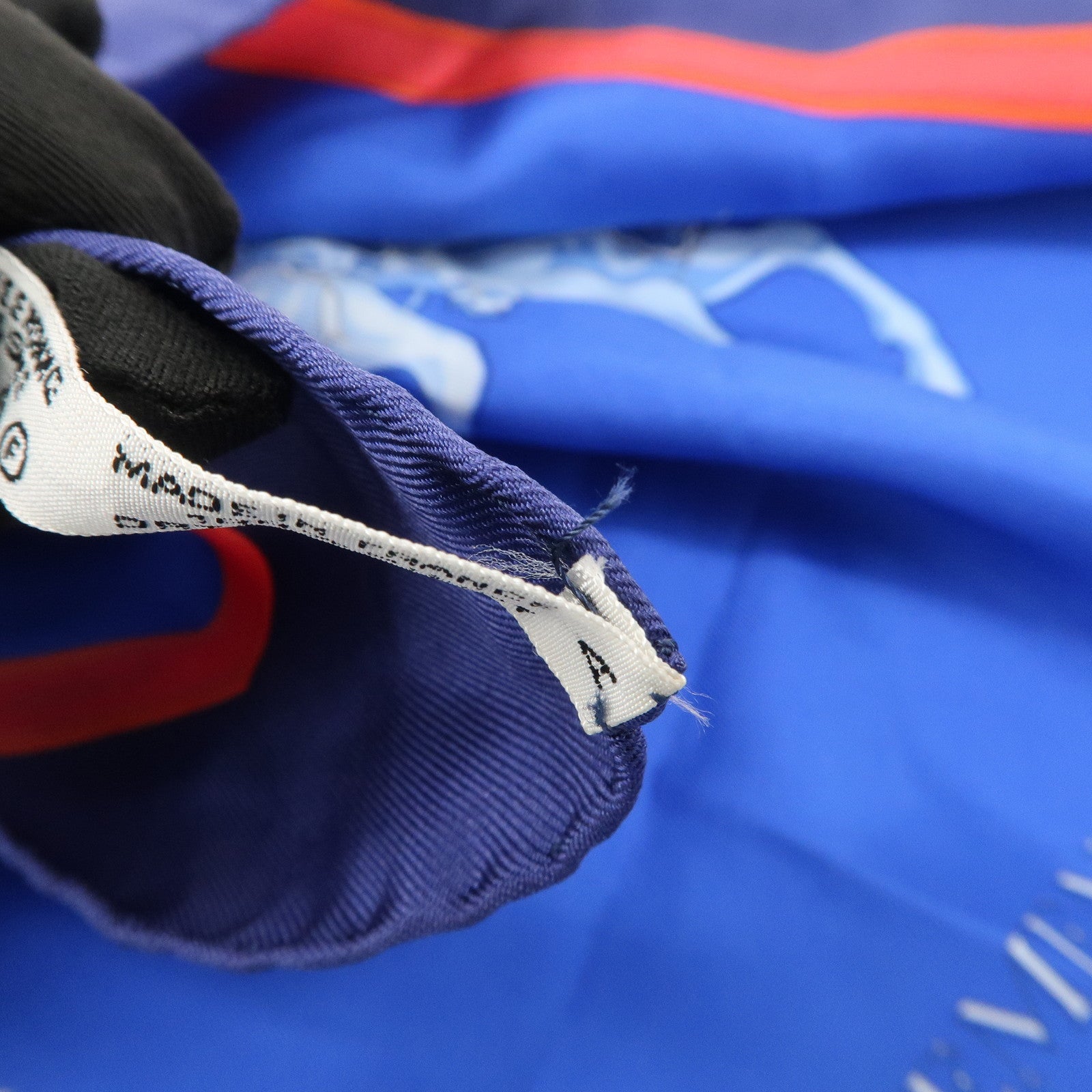 HERMES Carre 90 Silk 100% Scarf CARROUSEL Blue Red Used