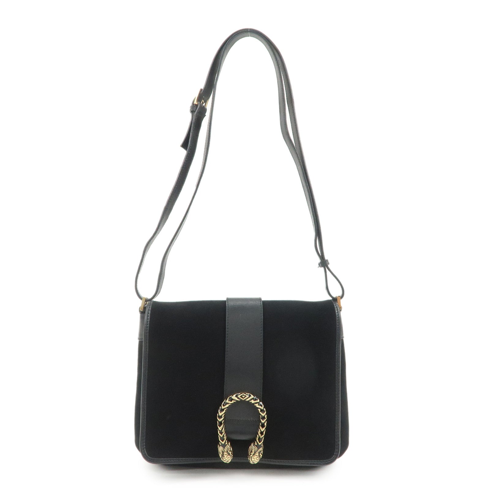 GUCCI Dionysus Suede Leather Shoulder Bag Black 001 4064