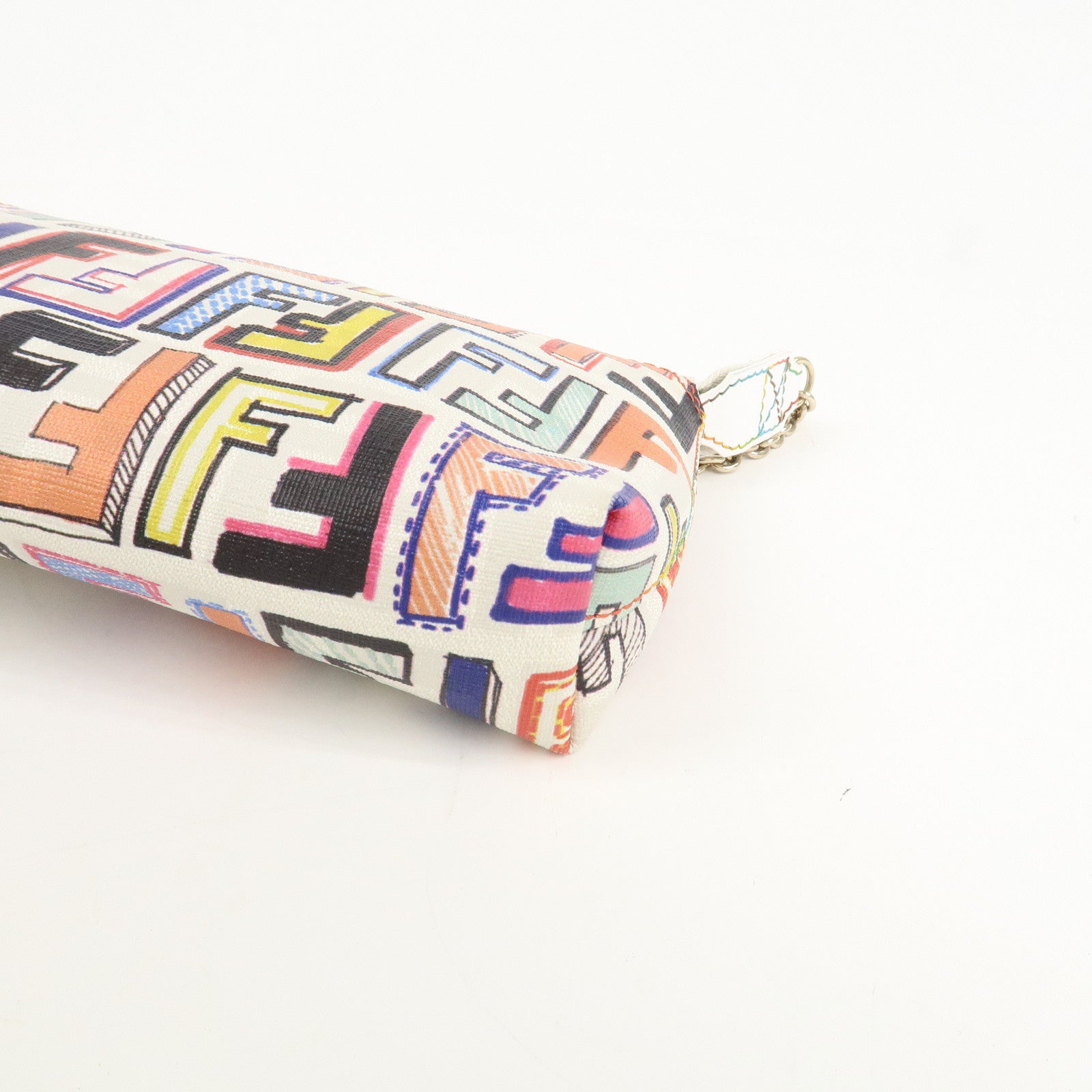 FENDI Zucca Print PVC Chain Accessory Pouch Multicolor 8BR592