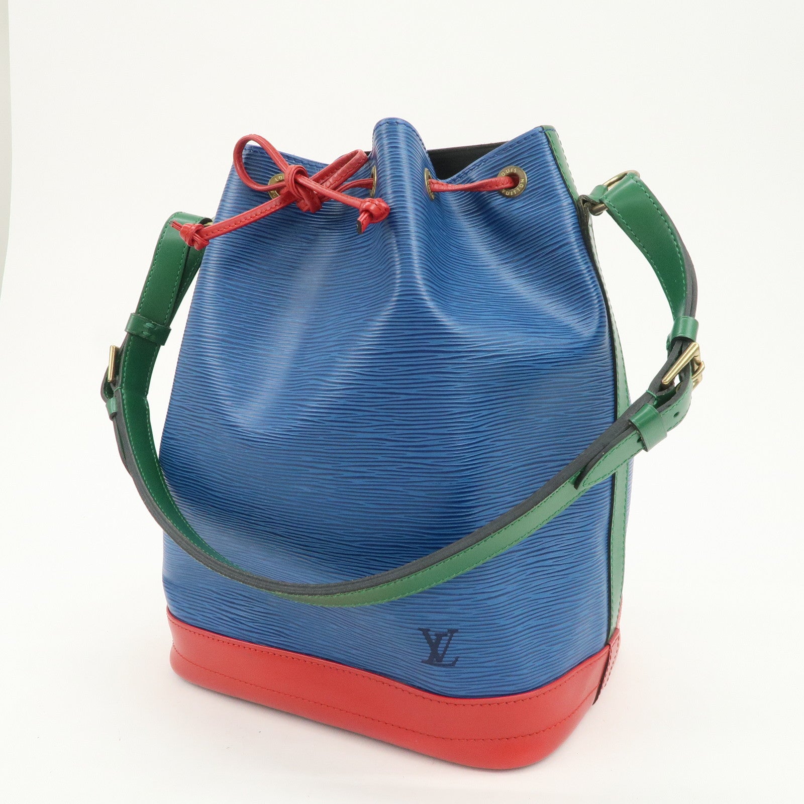 Louis Vuitton Epi Noe Tricolor Shoulder Bag Blue Green Red M44082