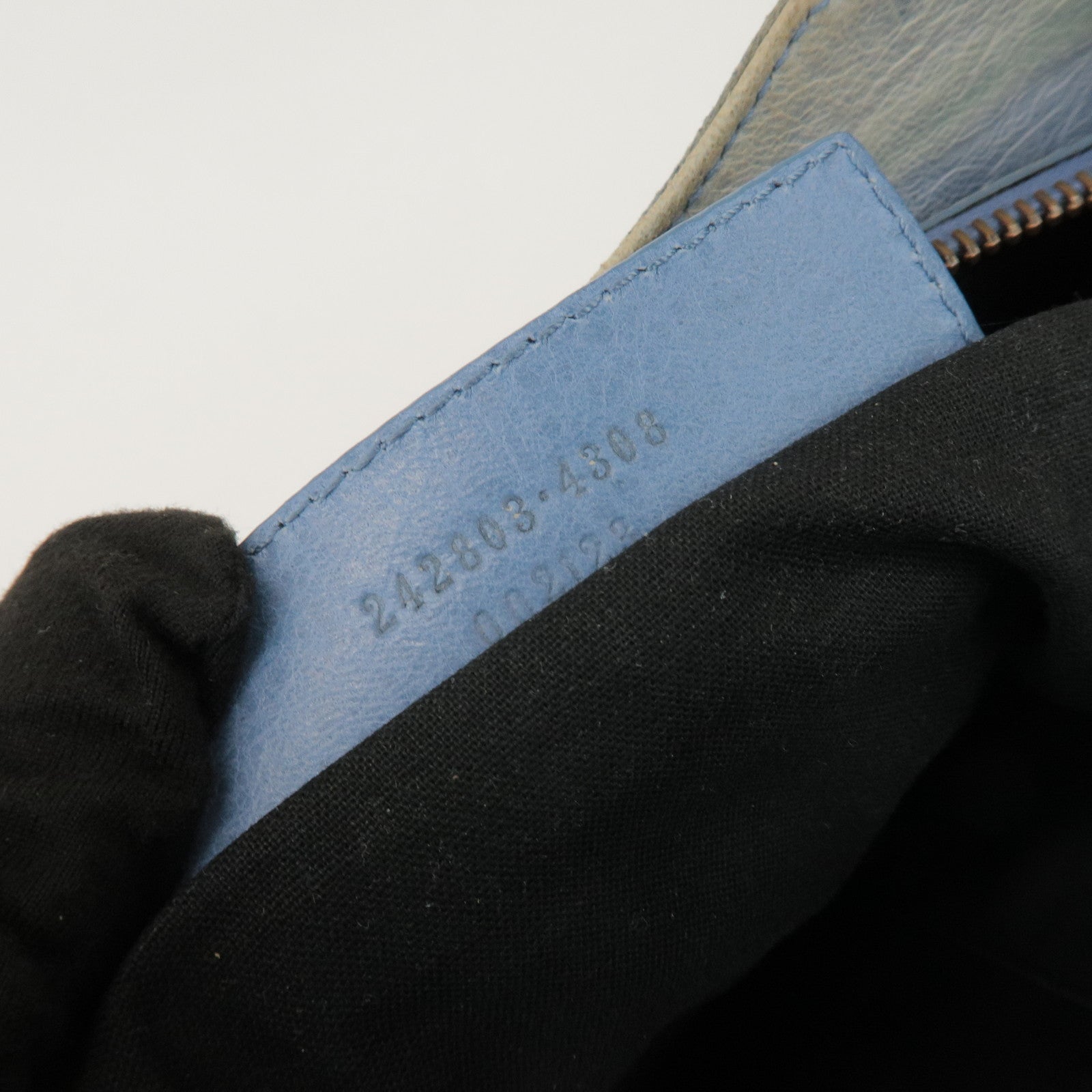 BALENCIAGA The Hip Leather Shoulder Crossbody Bag Light Blue 242803