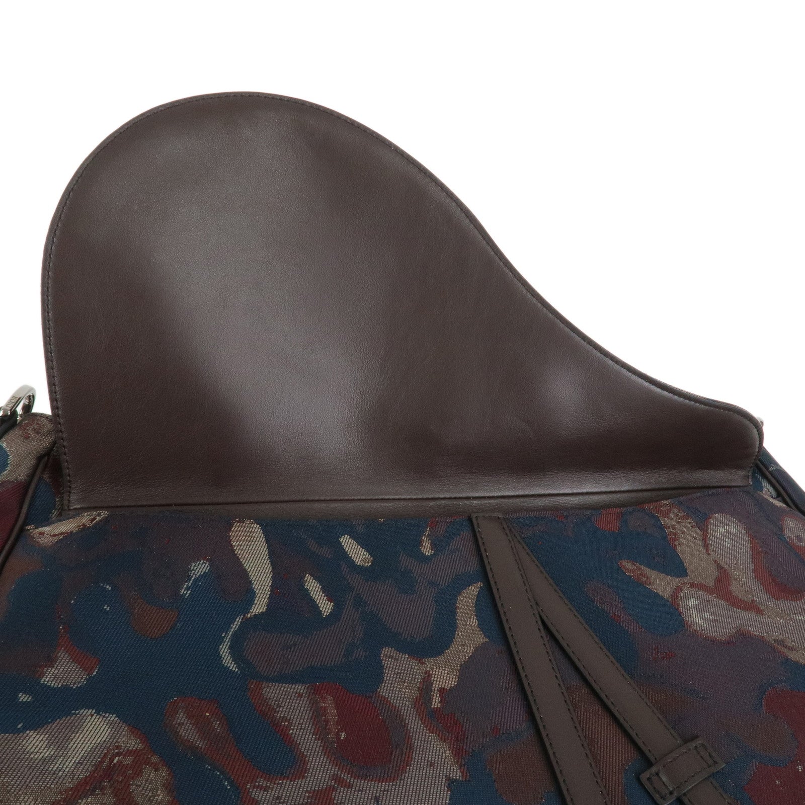 Christian Dior Canvas Leather Saddle Flap Camouflage Messenger Bag