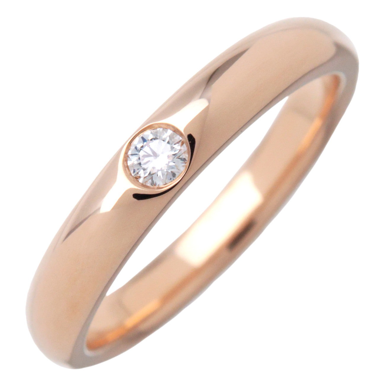 HARRY WINSTON Marrige Ring 1P Diamond 750PG Rose Gold US4-4.5