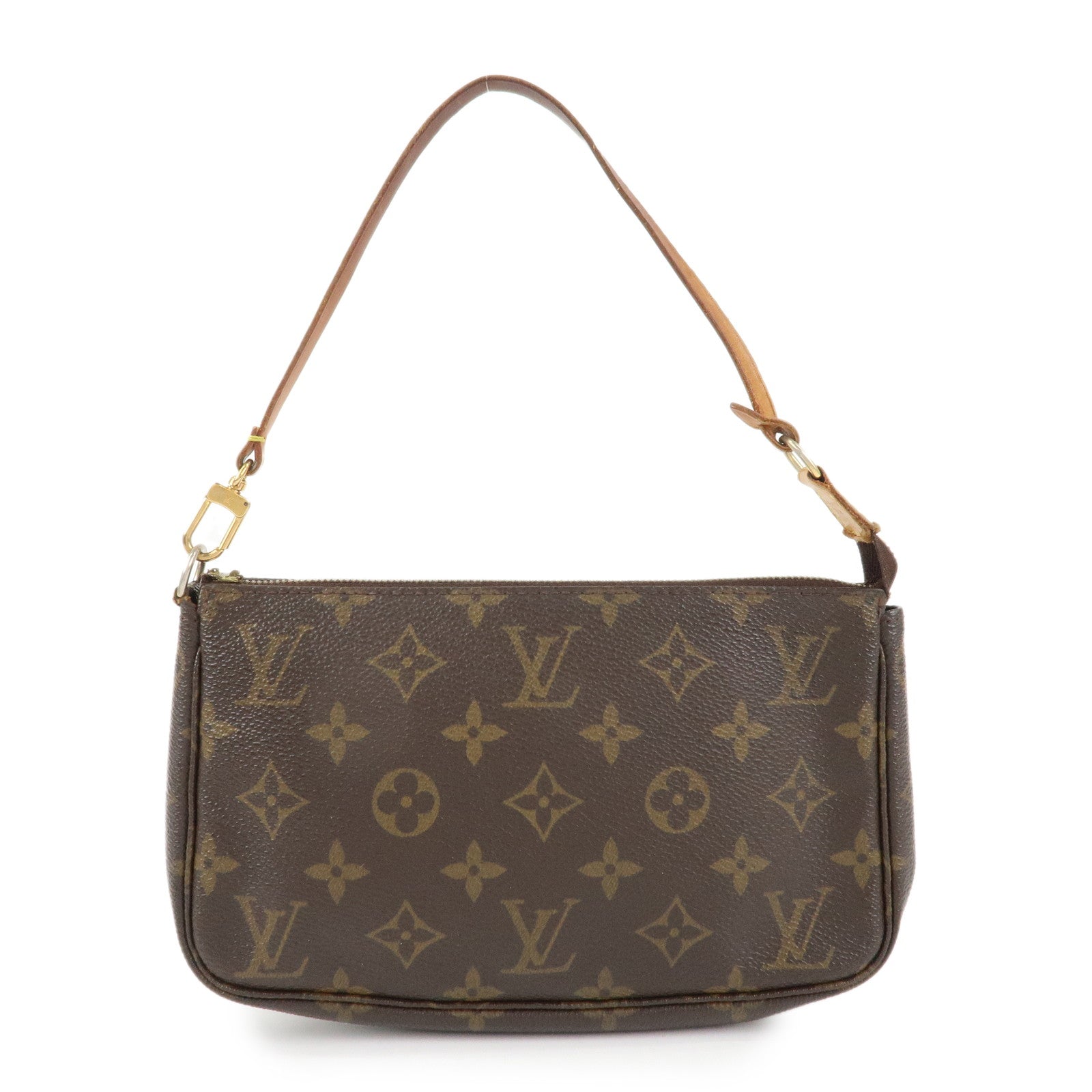 Louis Vuitton Monogram Pochette Accessoires Hand Bag Brown M51980 Used