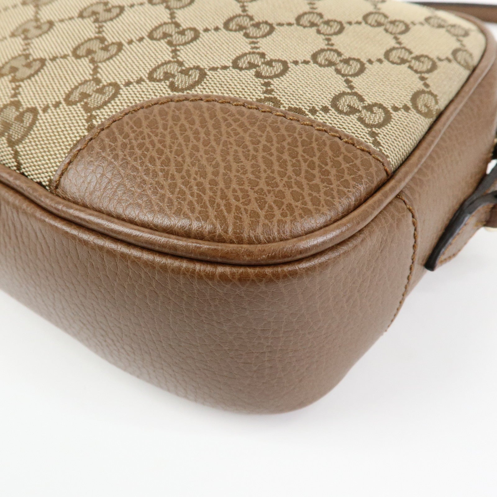 GUCCI Interlocking G Canvas Leather Shoulder Crossbody Bag 449413