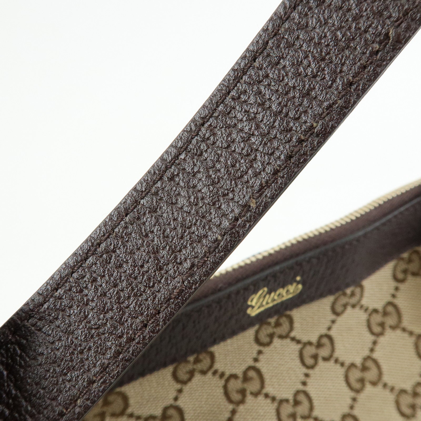 GUCCI Abbey GG Canvas Leather Tote Bag Hand Bag Beige Brown 141470