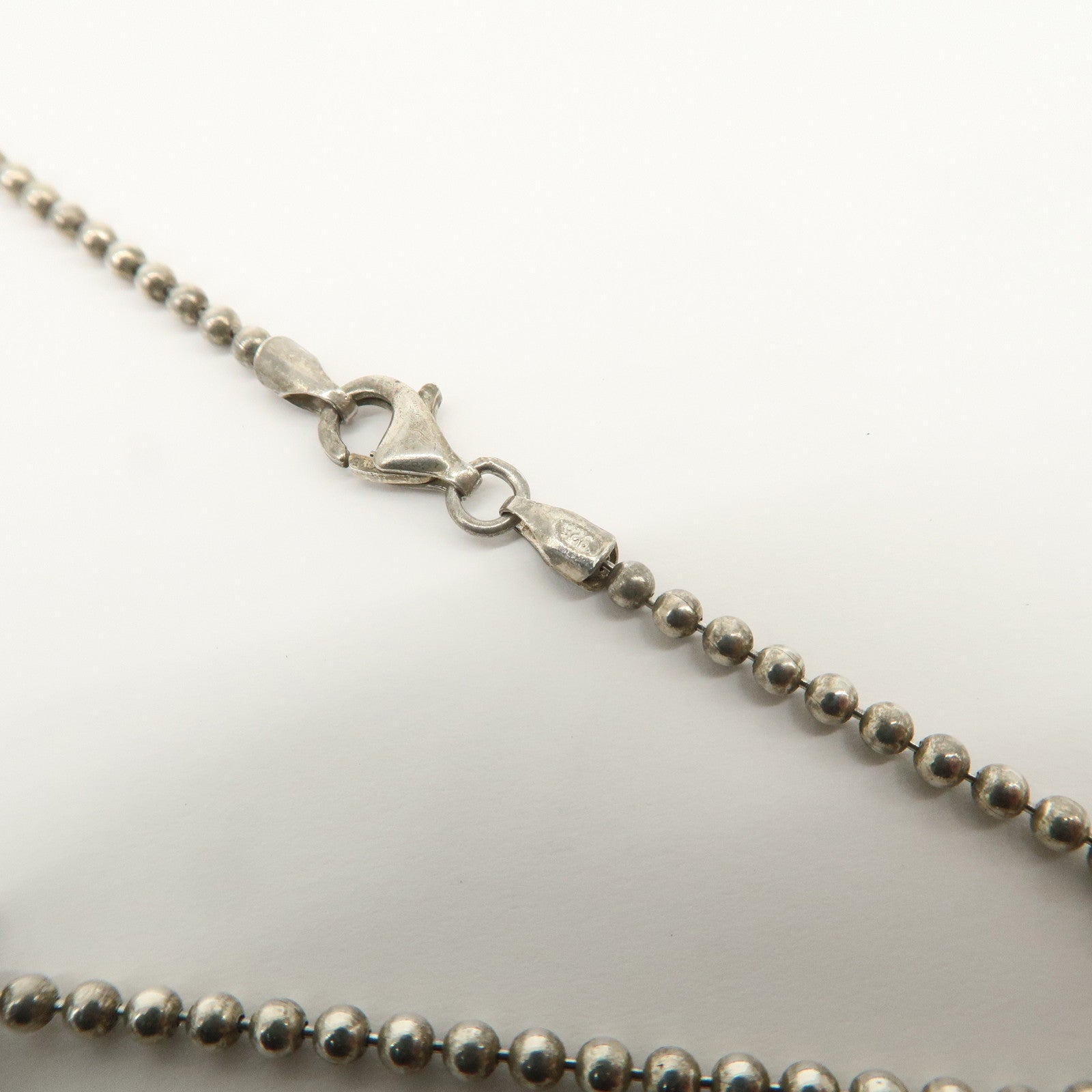 GUCCI Ball Chain Rectangle Charm Bracelet SV925 Silver