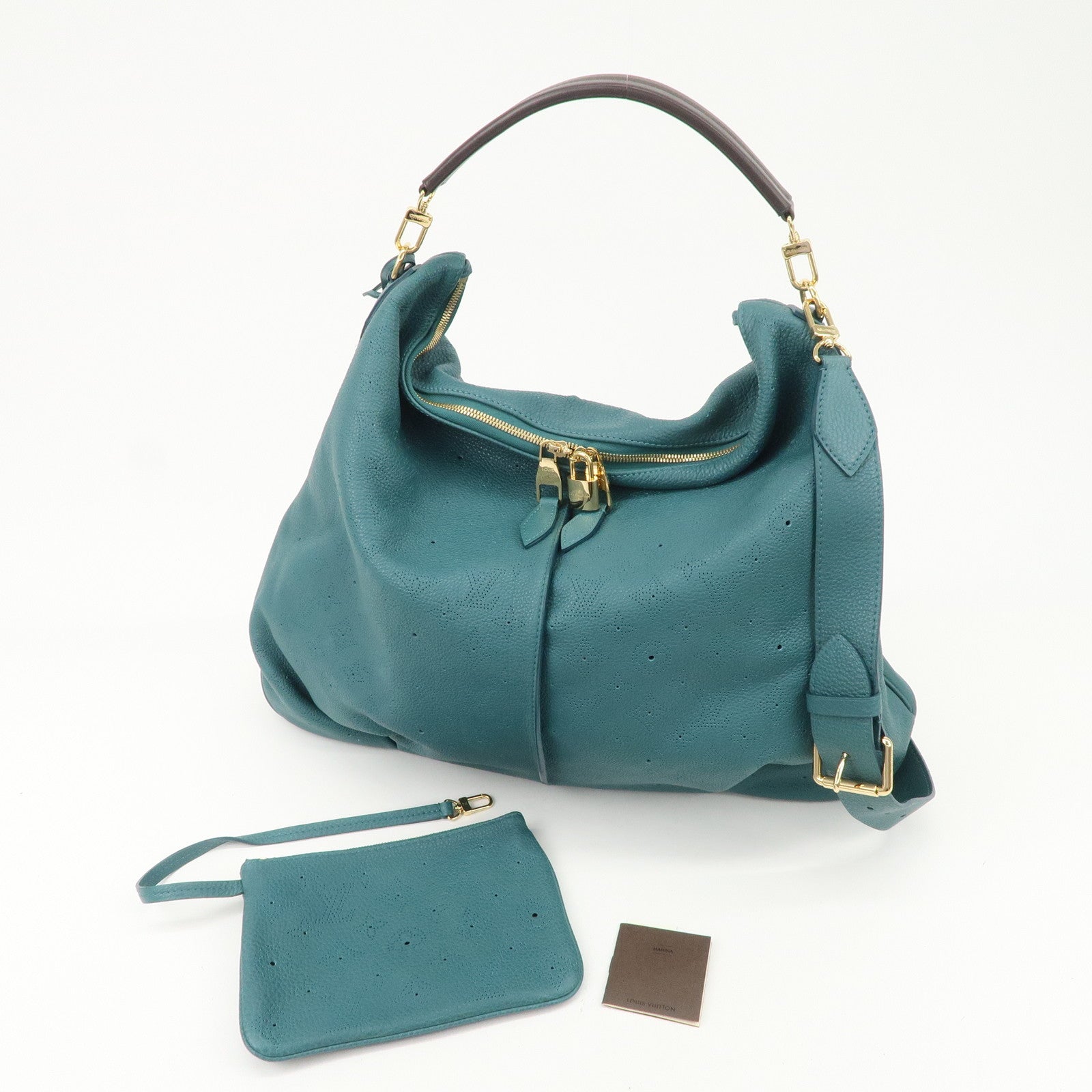 Louis Vuitton Monogram Mahina Selene MM Shoulder Bag Lagon M93986