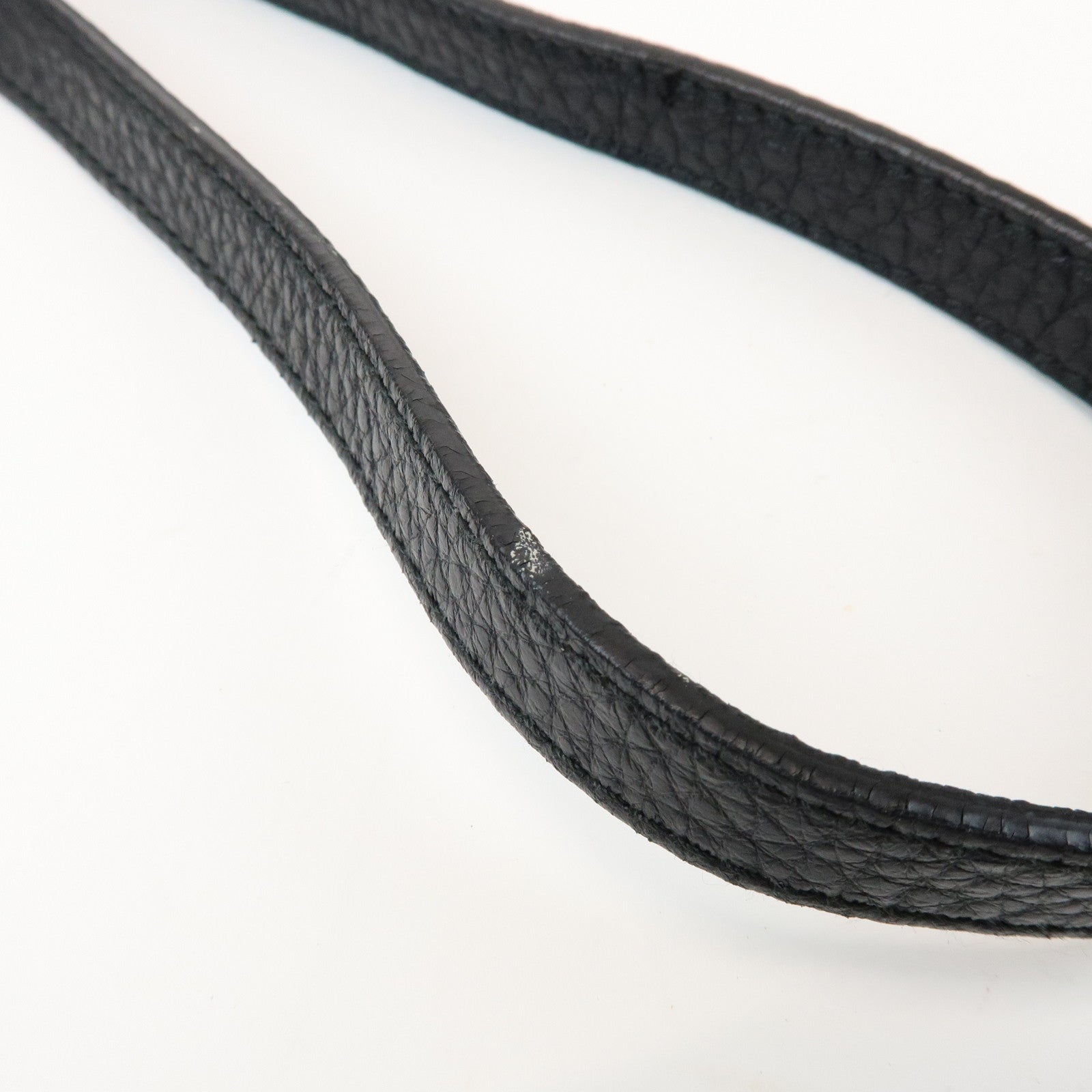 BVLGARI Canvas Leather Shoulder Bag Crossbody Bag Black