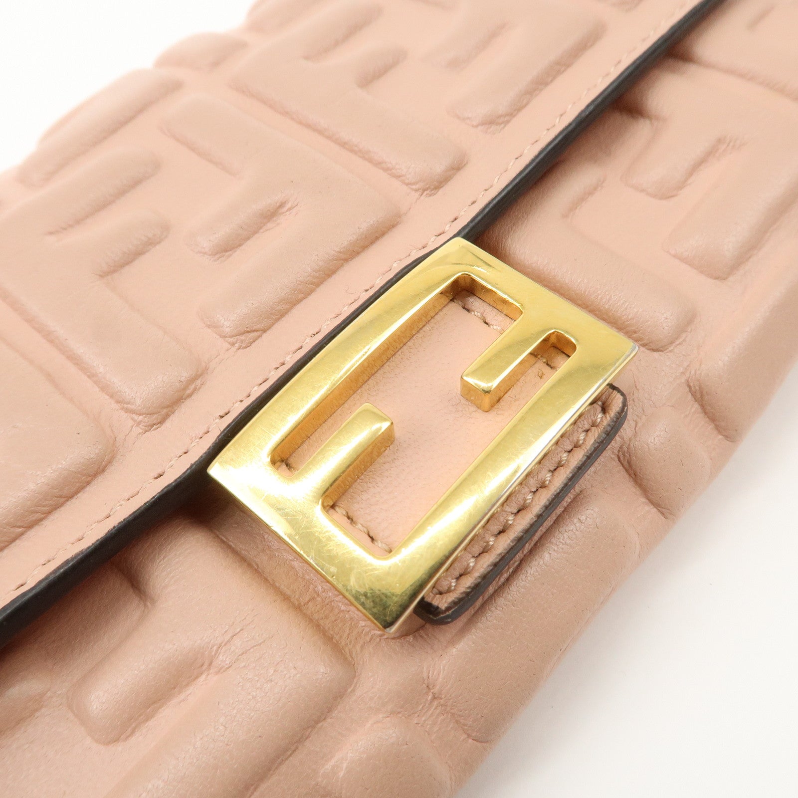 FENDI Zucca Baguette Continental Long Wallet Pink 8M0251 Used