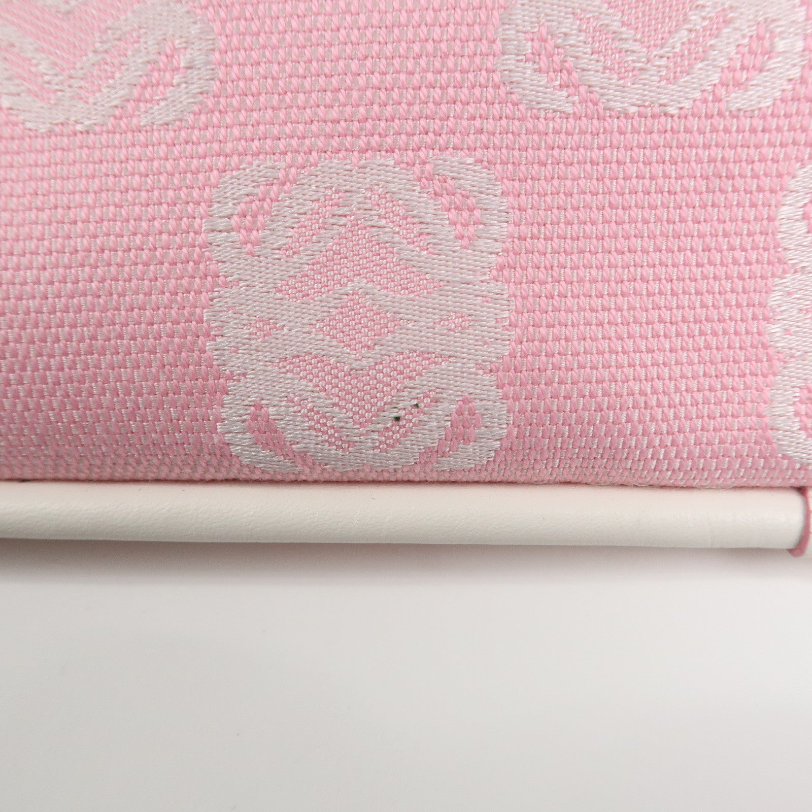 LOEWE Anagram Canvas Leather Shoulder Bag Pink White
