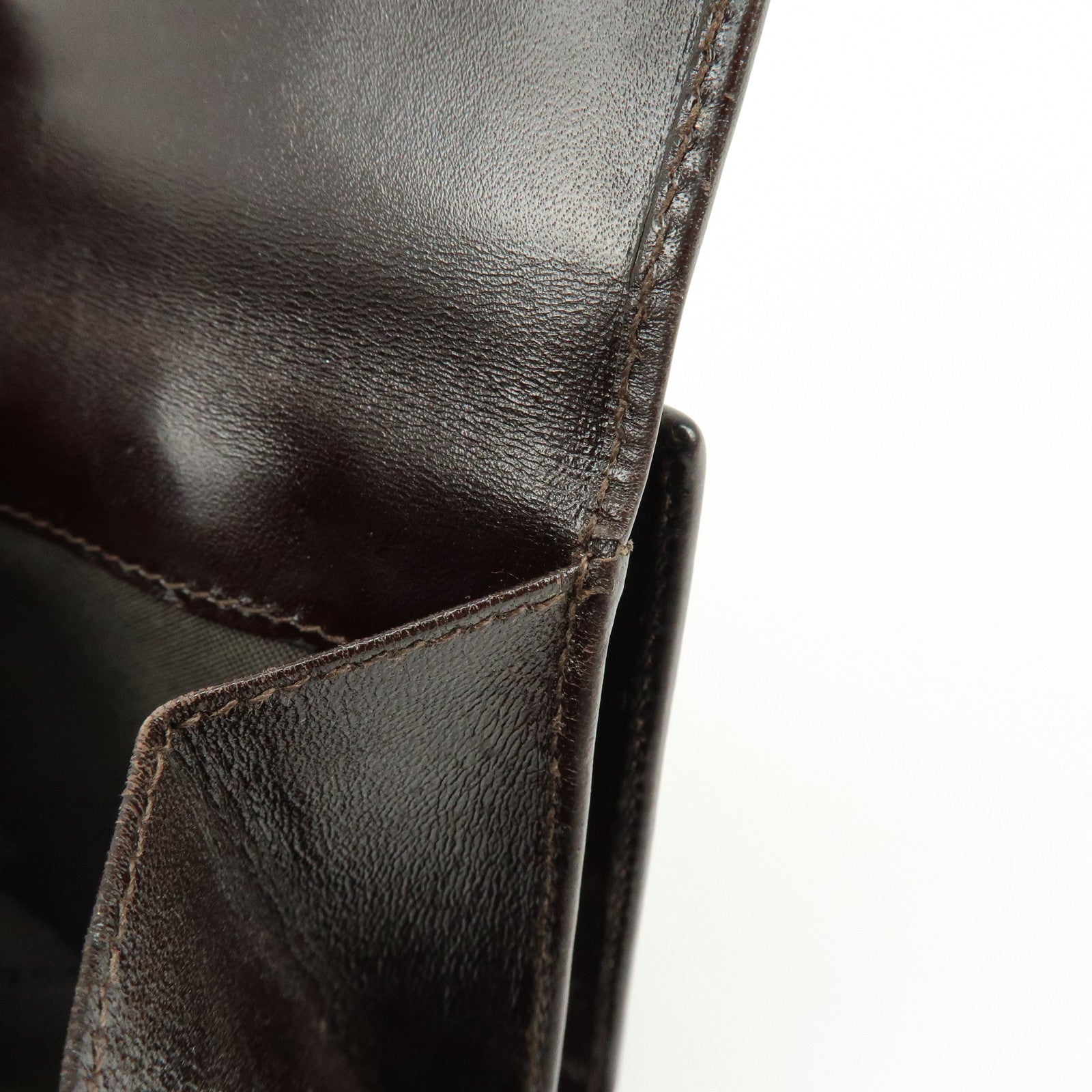 FENDI Zucca Canvas Leather Bi-fold Wallet Brown Black 01695