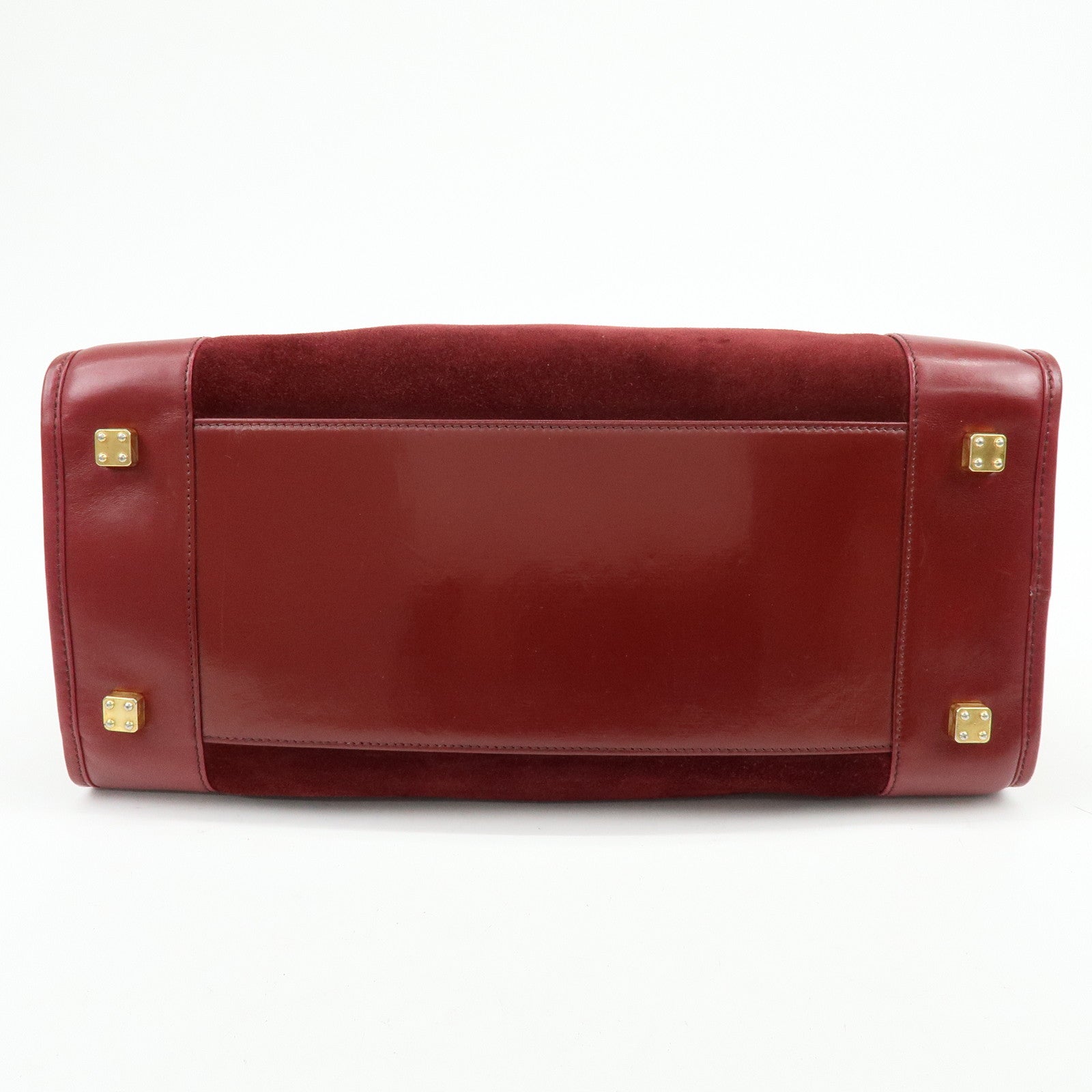 Loewe Anagram Amazona 40 Suede Leather Hand Bag Red Brown