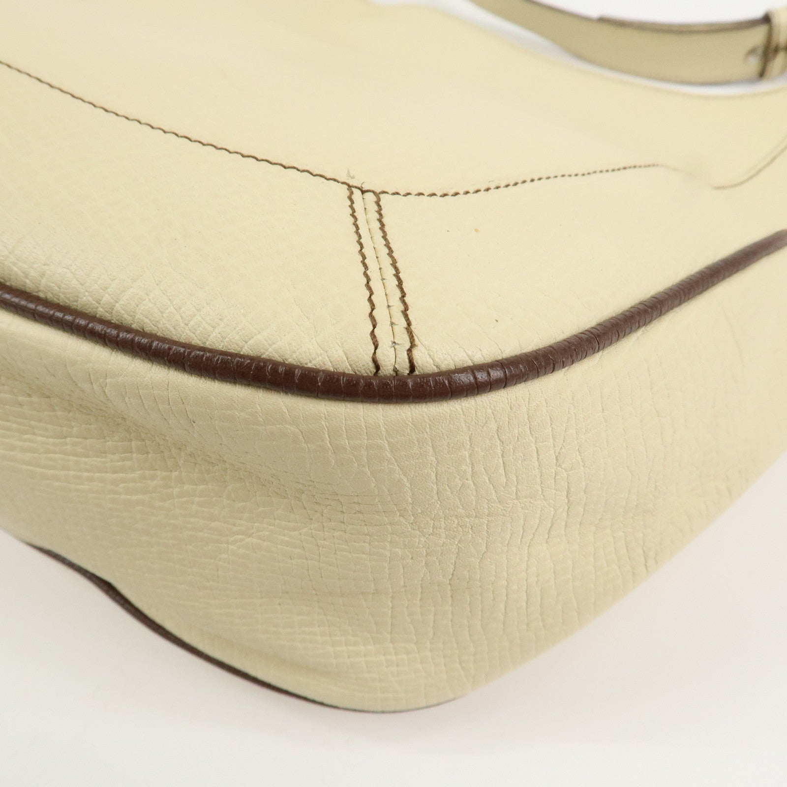 LOEWE Logo Leather Shoulder Bag Hand Bag Ivory