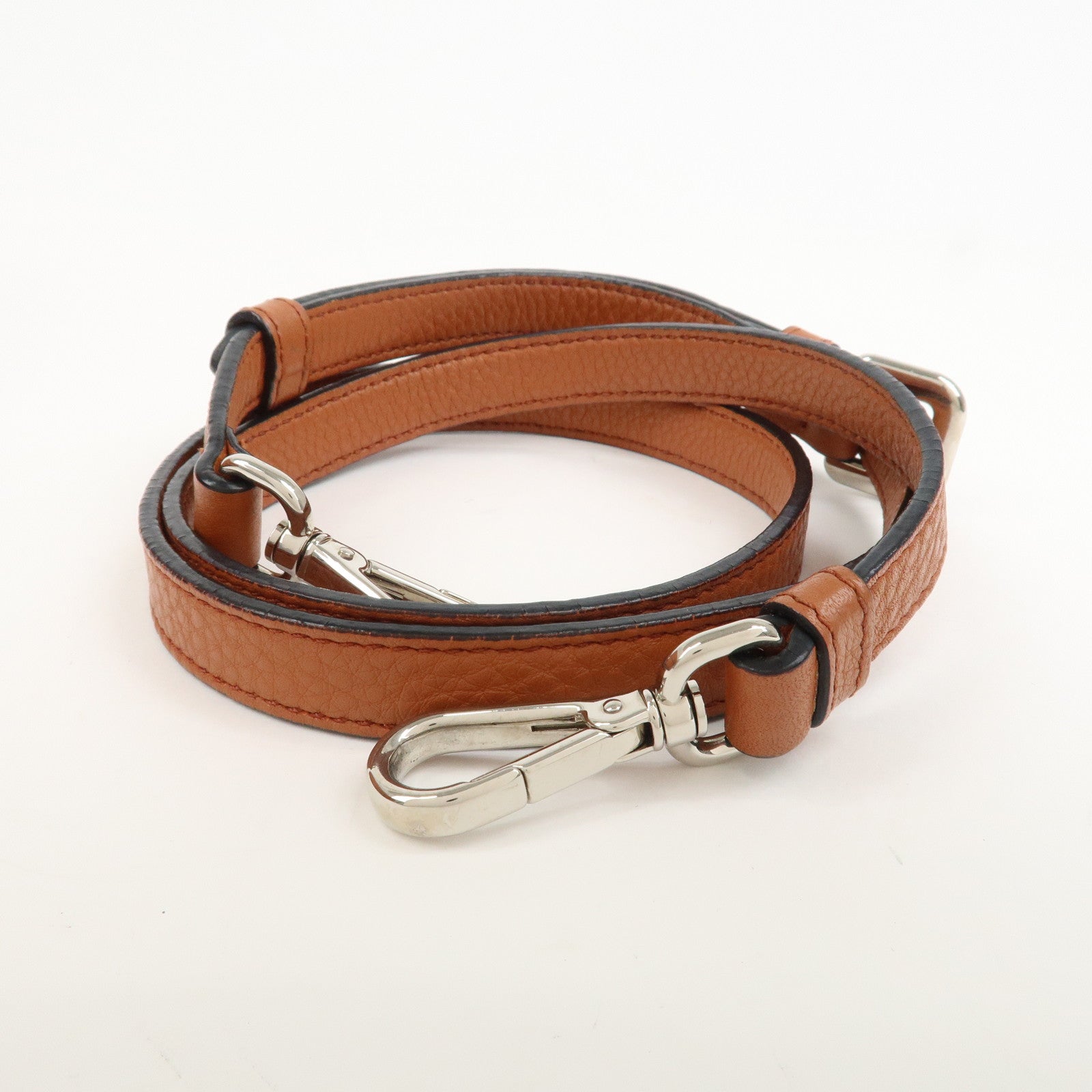 PRADA Logo Leather 2Way Bag Hand Bag Shoulder Bag Brown 1BA205