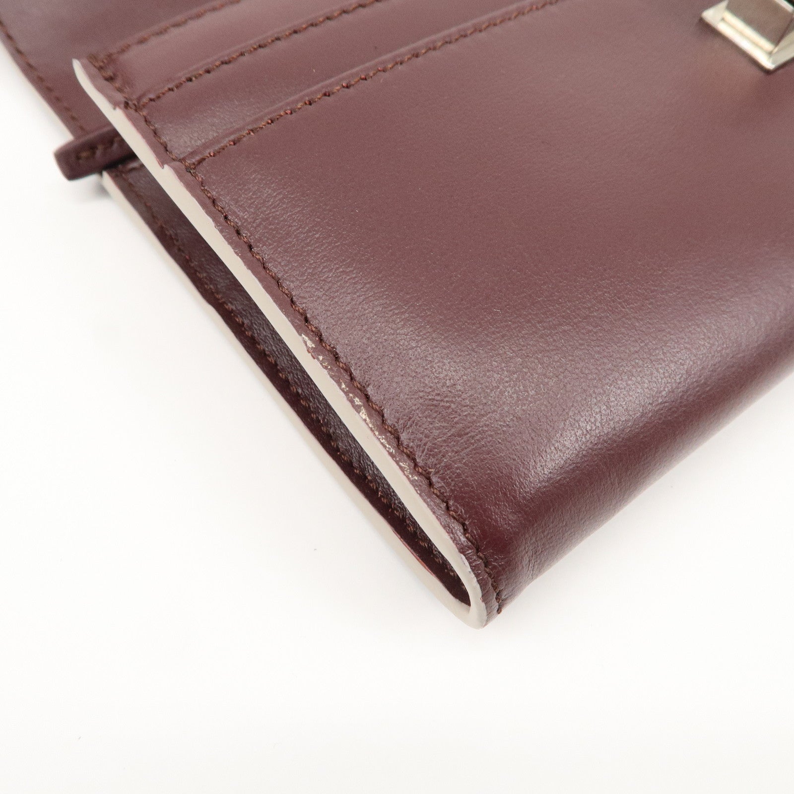 FENDI Peekaboo Leather Bi-fold Continental Wallet Long Wallet 8M0377 Used