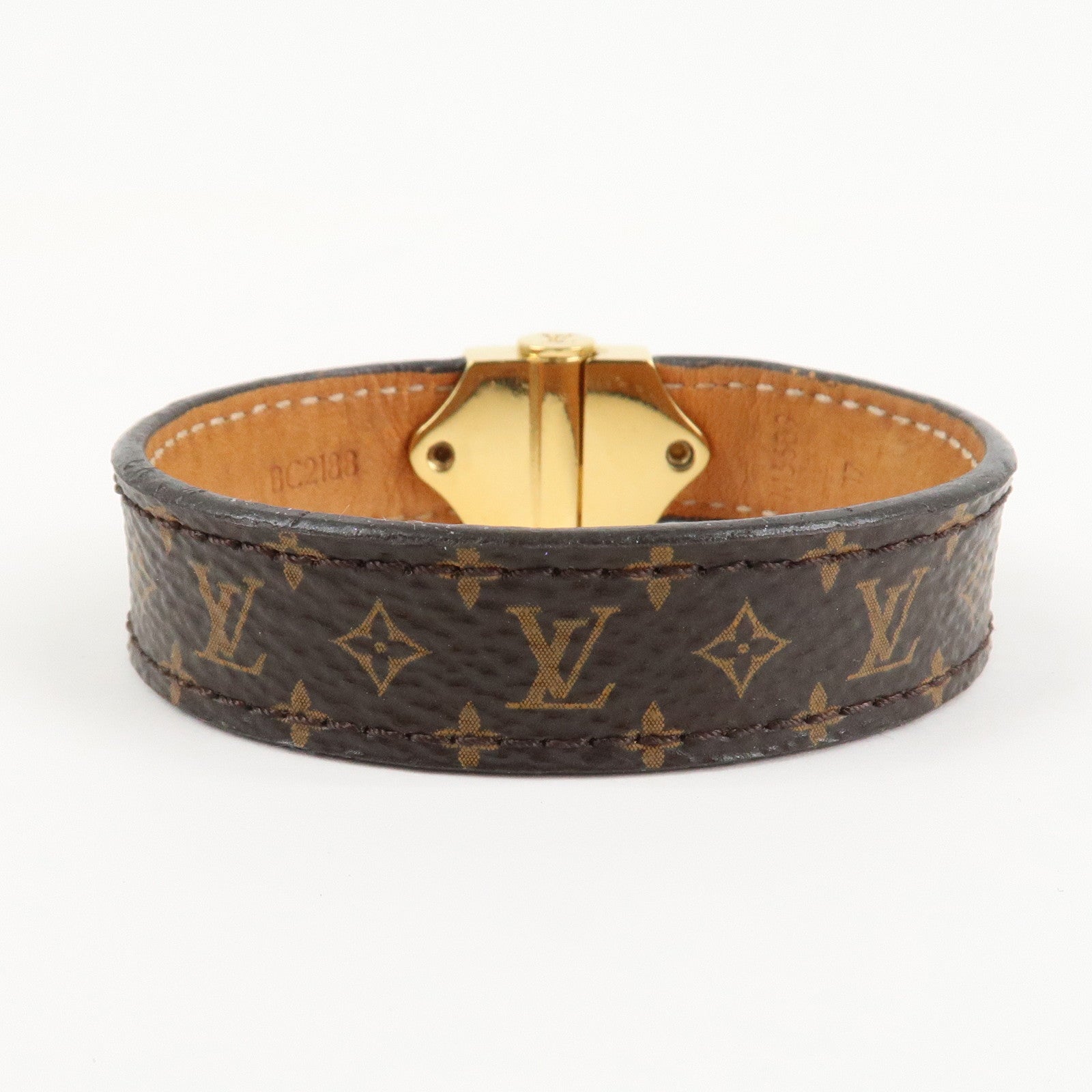 Louis Vuitton Monogram Bracelet Spirit Bangle Gold HDW M6689 Used
