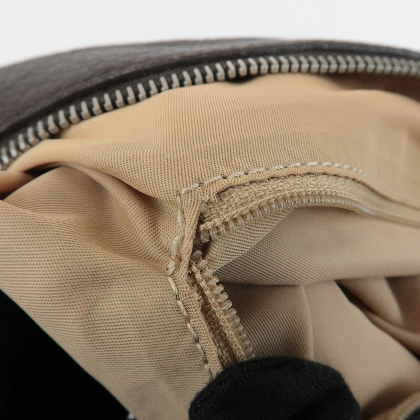 Christian Dior Trotter Street Chic Leather Canvas Boston Bag Beige Used