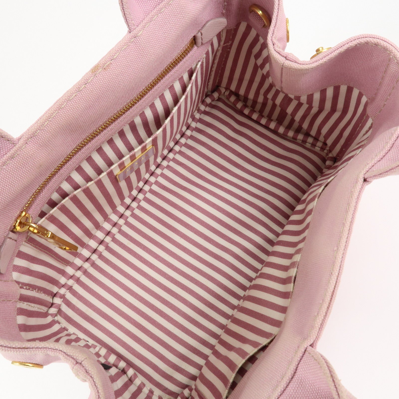 PRADA Canapa Mini Denim Hand Bag Tote Bag Pink 1BG439 Used