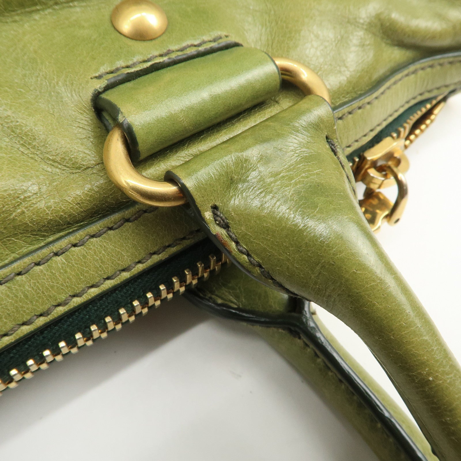 MIU MIU 2Way Bag Hand Bag Shoulder Bag Light Green RL0043