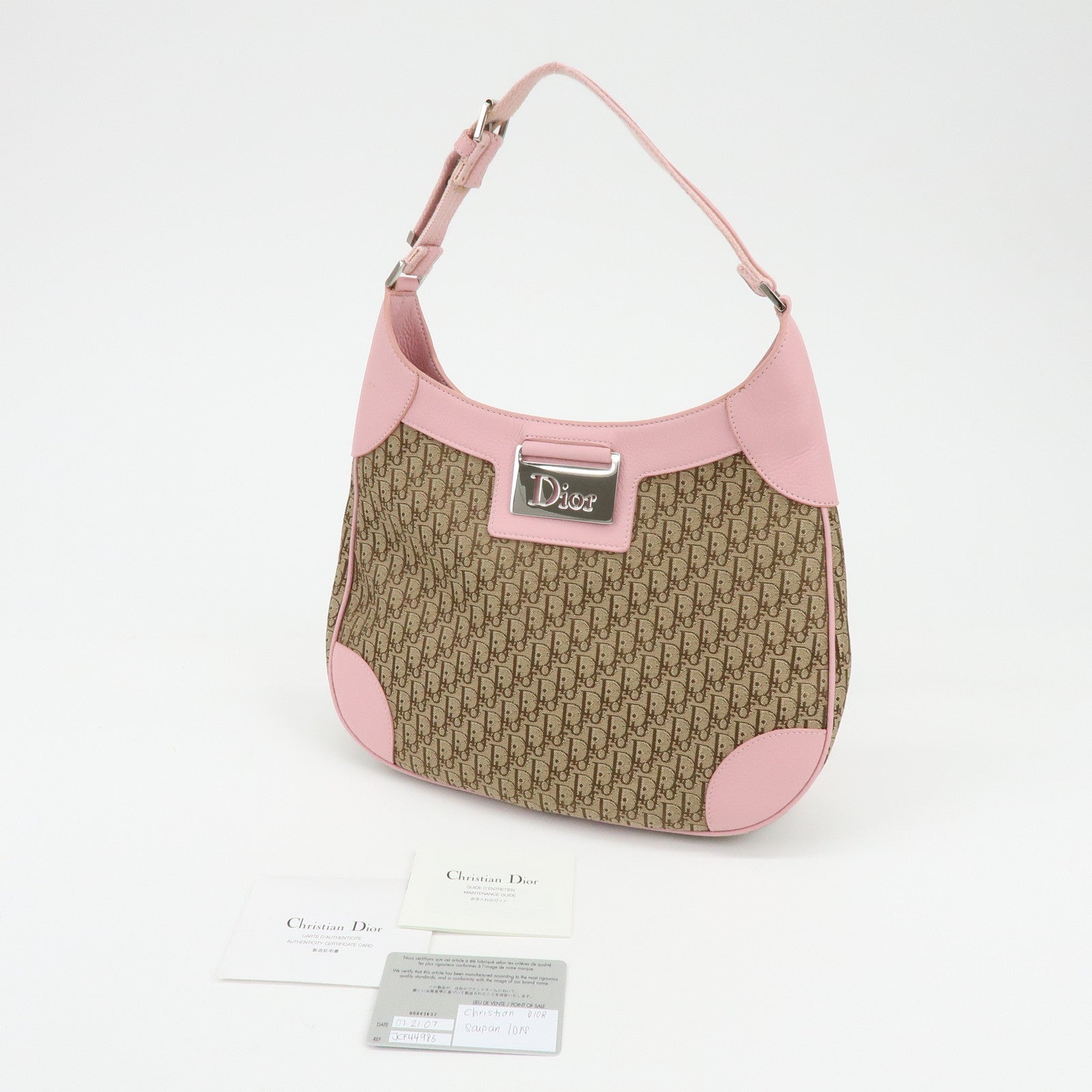 Christian Dior Street Chic Trotter Canvas Leather Shoulder Bag