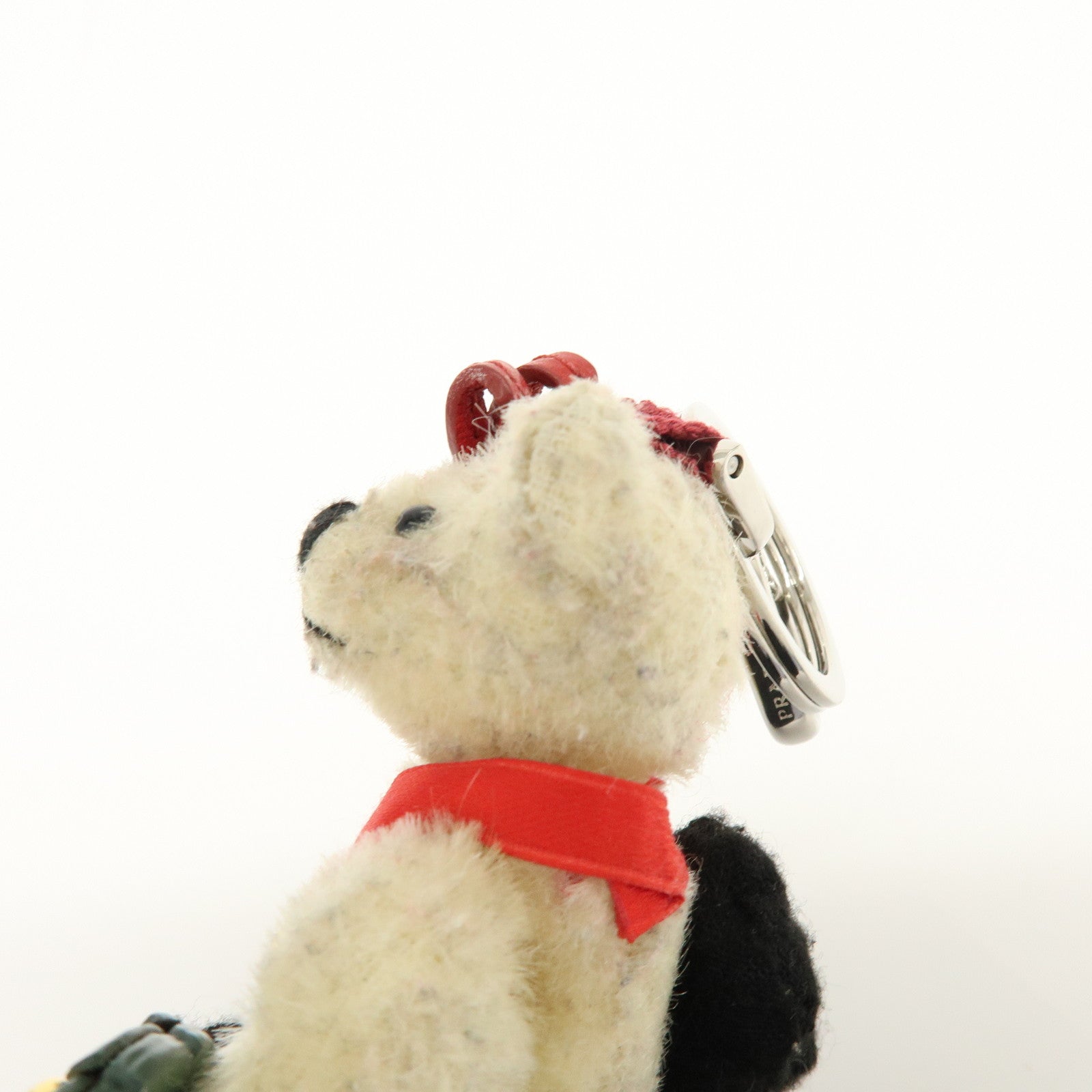 PRADA Bag Charm Key Holder Bear Motif Christmas 2012 Beige Red