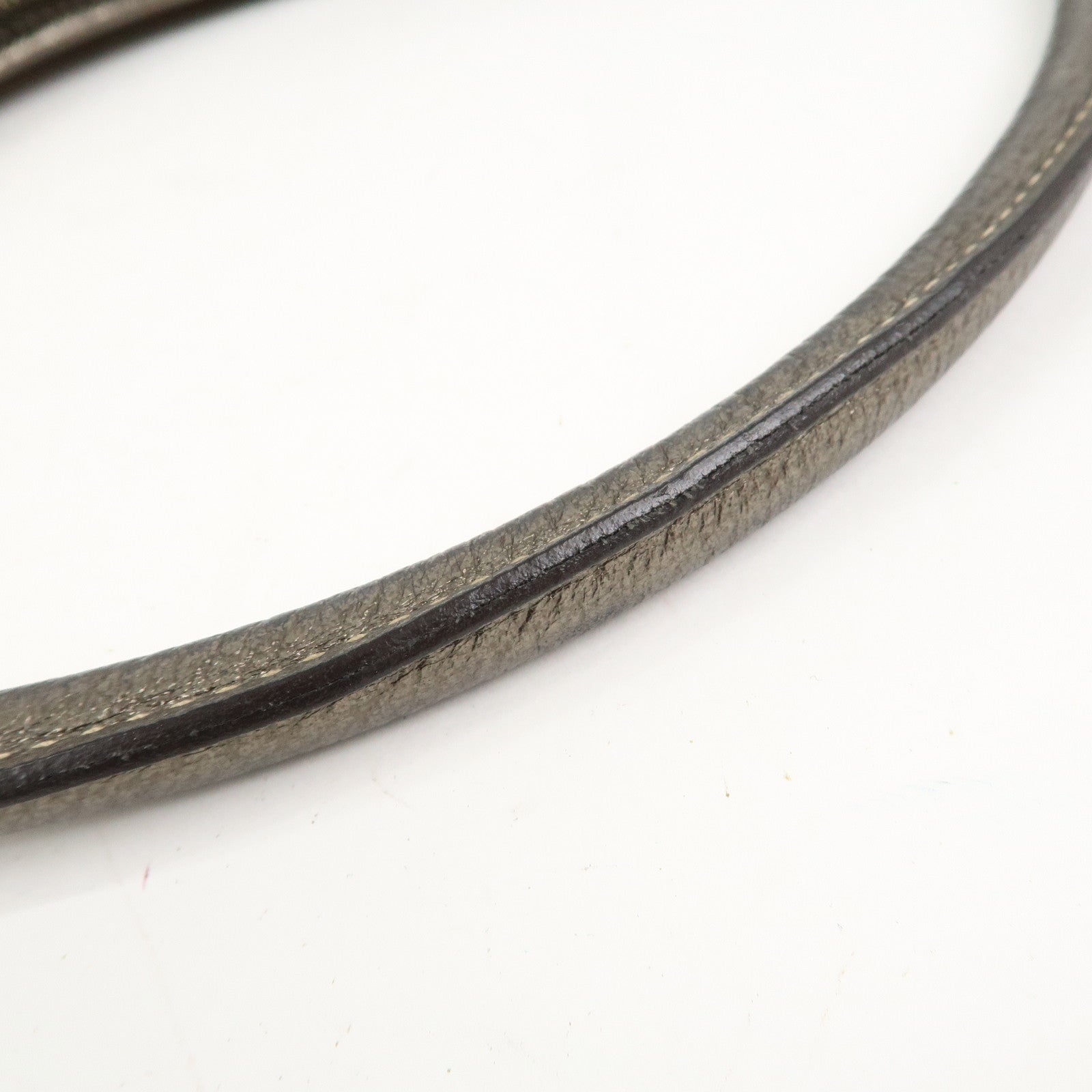 GUCCI Abbey Canvas Leather Shoulder Bag Beige Silver Gray 130737