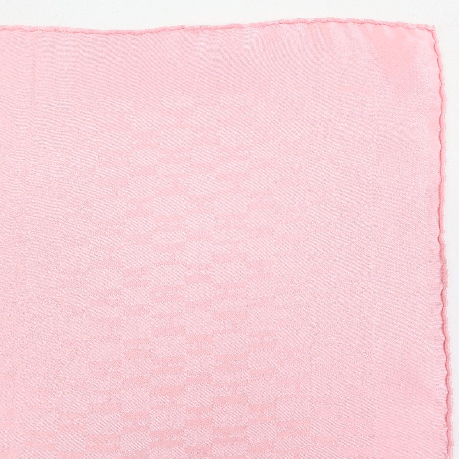 HERMES Pochette Faconnee Grand H Silk 100% Scarf Pocket Square Pink