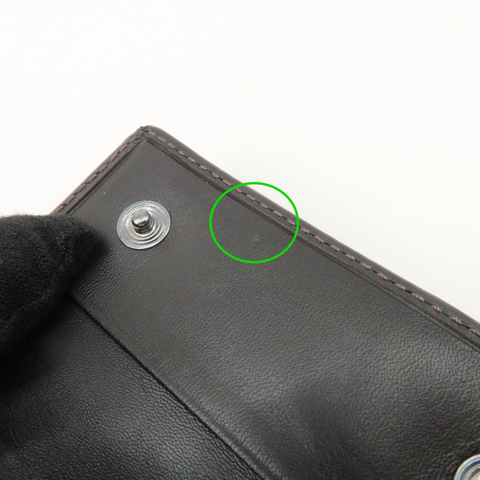 FENDI Zucchino Canvas Leather 6 Rings Key Case Brown Khaki 8AP002 Used