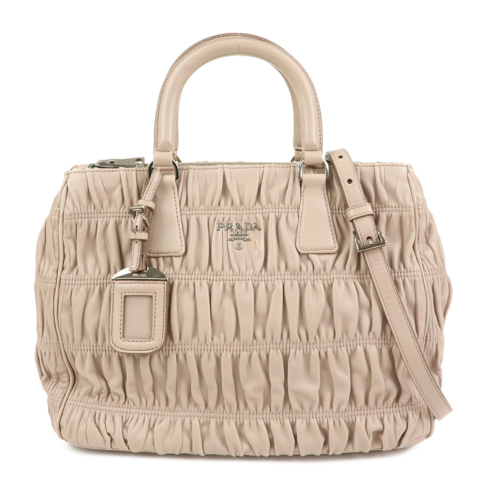 PRADA Nappa Gaufure Leather 2Way Hand Bag Shoulder Bag B2599L