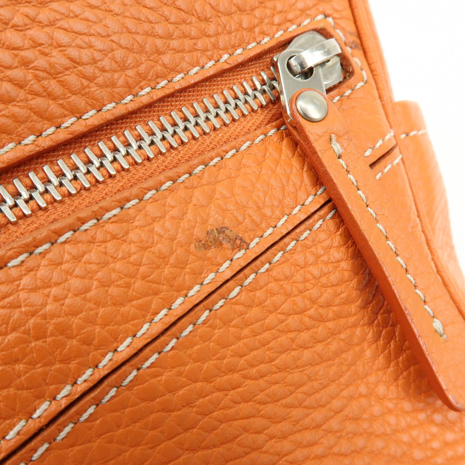 TOD'S Miky Leather Shoulder Bag Hand Bag Orange