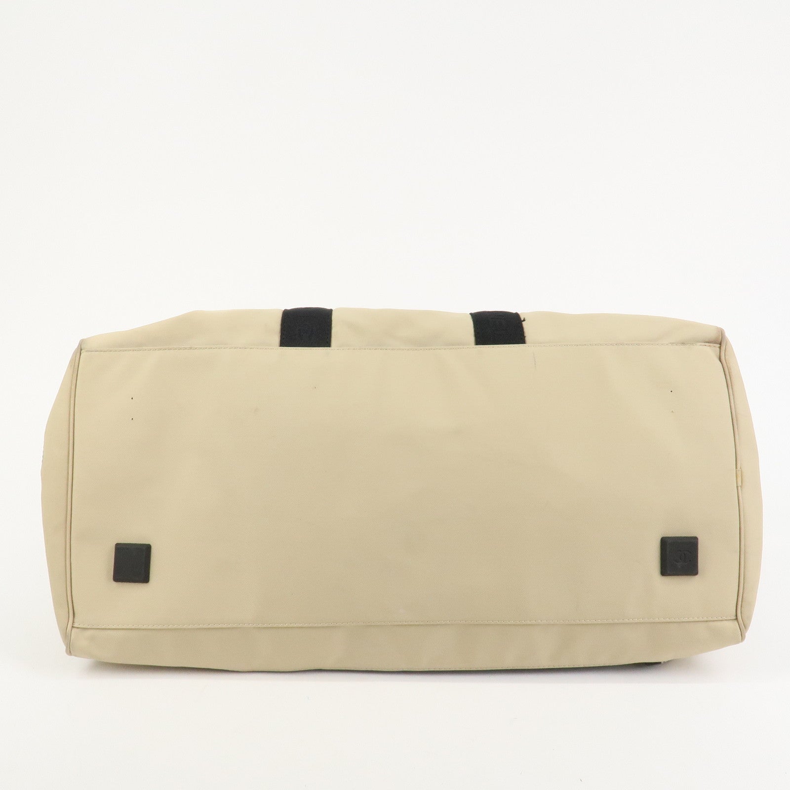 CHANEL Sports Line Nylon Boston Bag Travel Bag Beige Black A19976