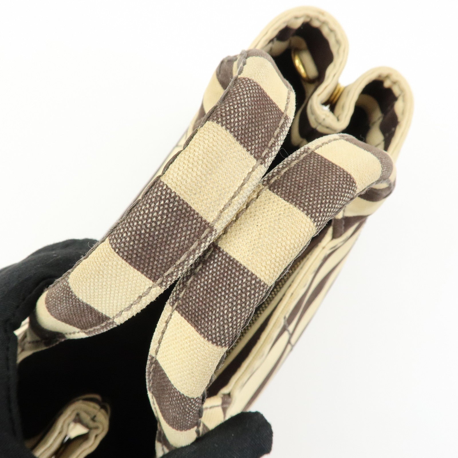 PRADA Triangle Logo Canapa Canvas 2Way Hand Bag Shoulder Bag B2642B