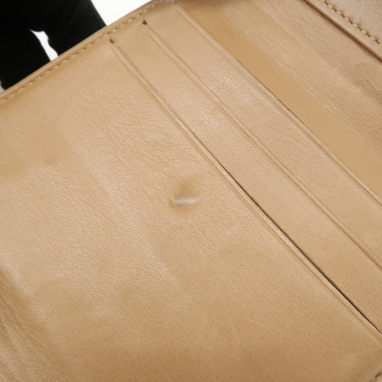 CHANEL Matelasse V Stitch Leather Tri-Fold Wallet Brown A34281