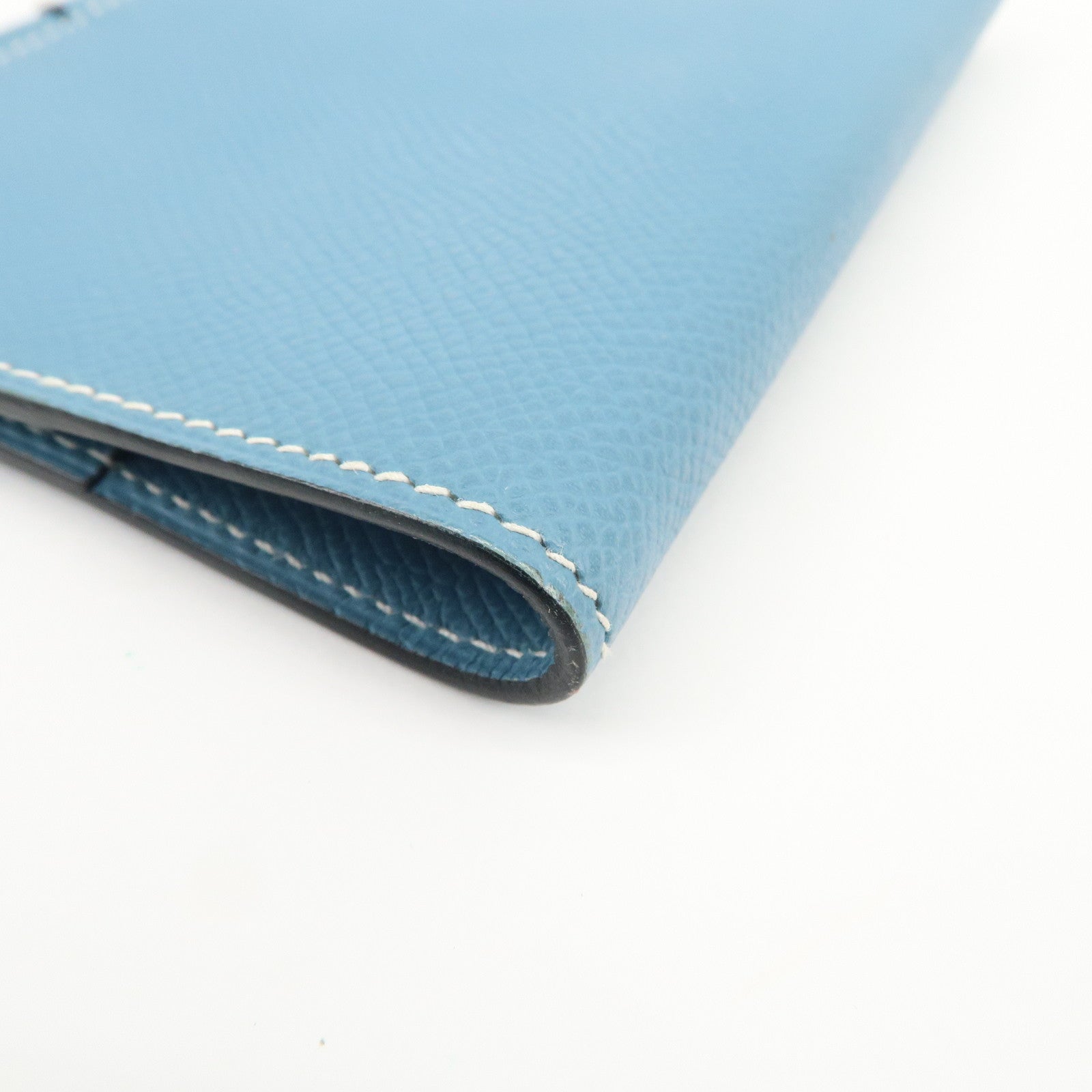 HERMES Agenda PM Veau Epsom Planner Cover □L Stamped Light Blue