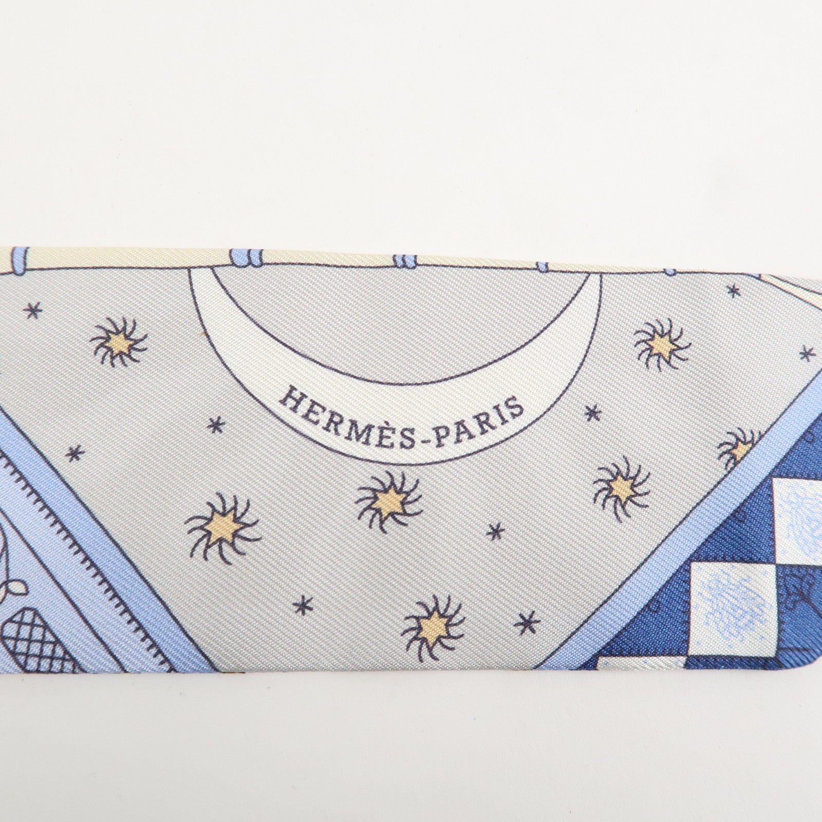 HERMES Silk 100% Twilly OBJETS DE CURIOSITE Scarf Blue Multicolor