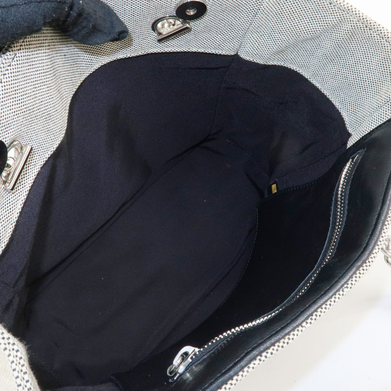 CHANEL Camelia No.5 Chocolate Bar Chain Shoulder Bag A31573 Used