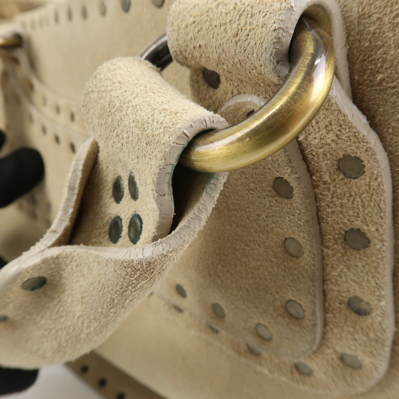 CELINE Suede Boogie Bag Hand Bag Tote Bag Ivory CE00/38 Used