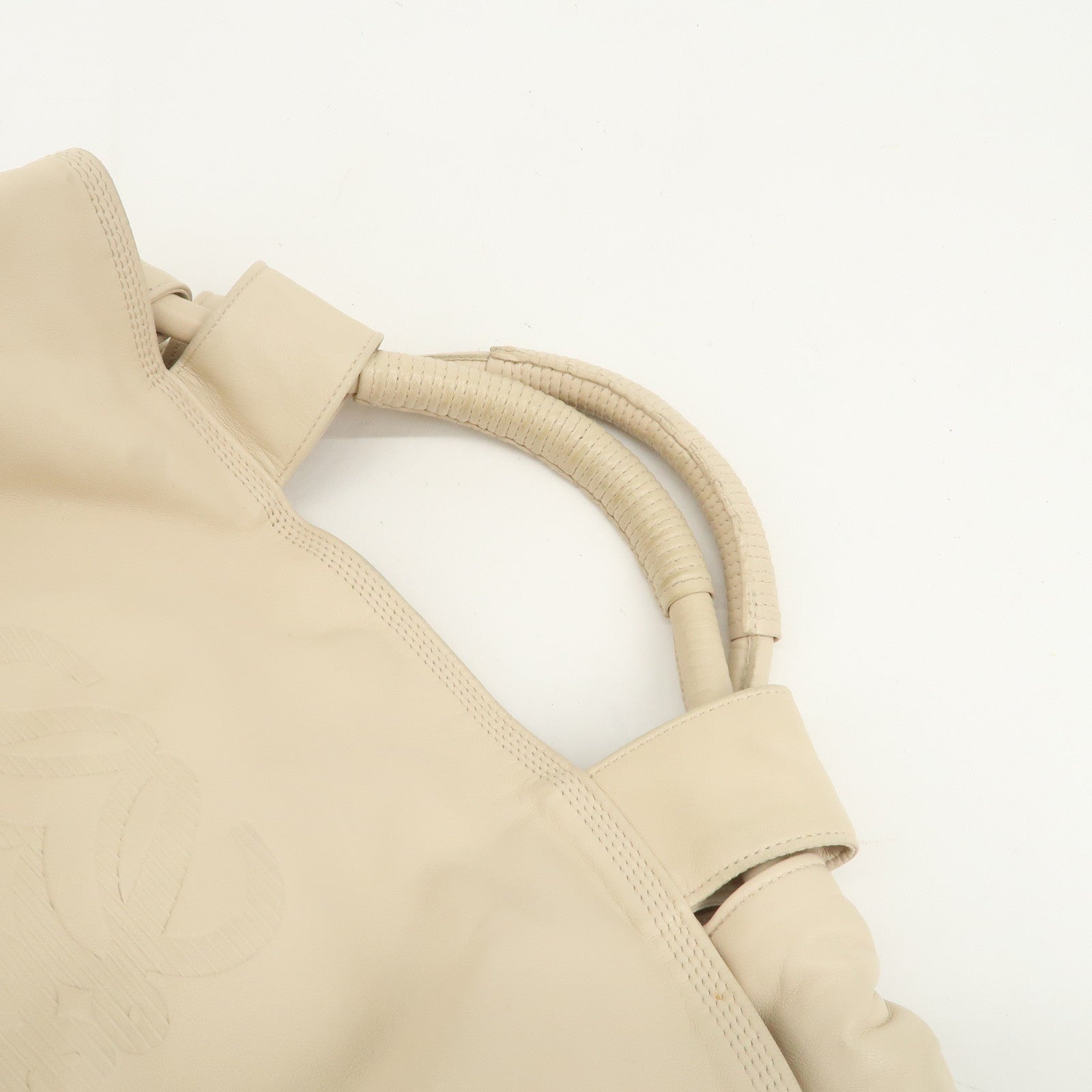 LOEWE Anagram Logo Nappa Leather Hand Bag Shoulder Bag Ivory